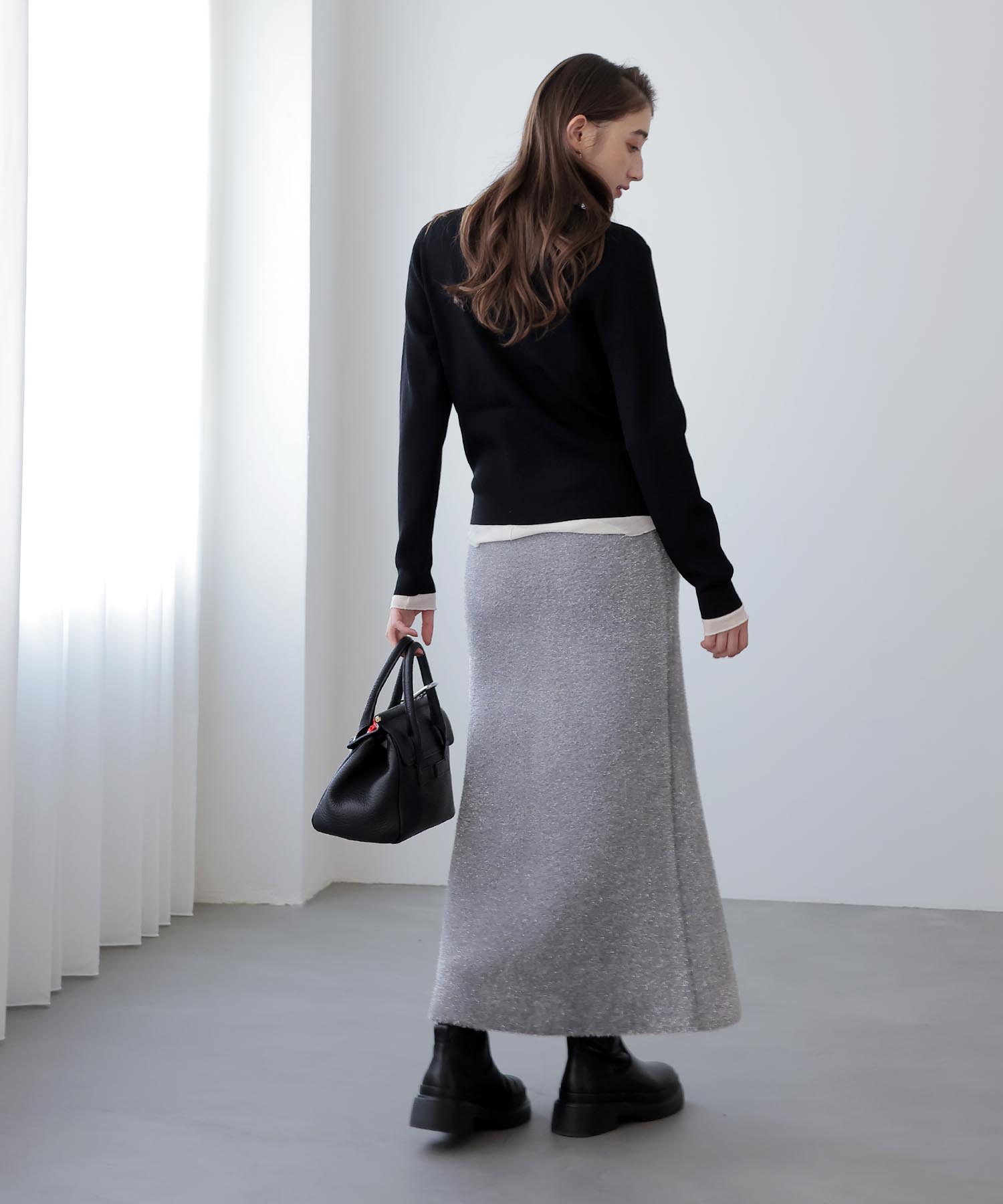 ラメフェザースカート