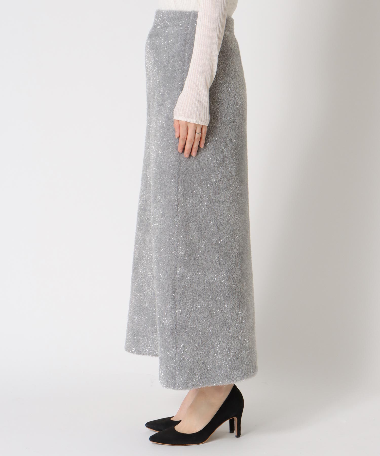 ラメフェザースカート