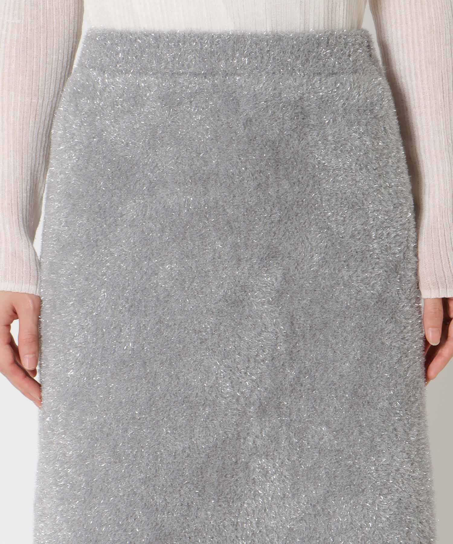 ラメフェザースカート