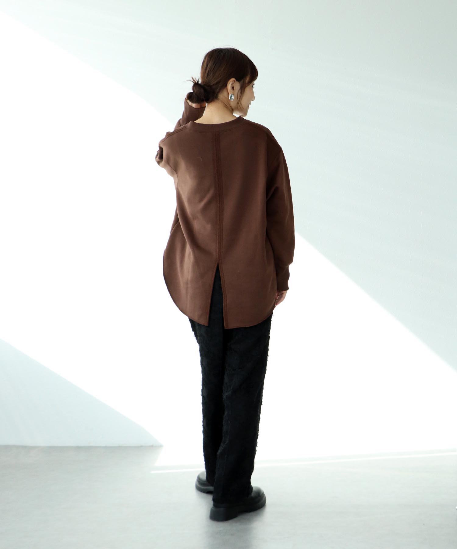 カットジャガードワイドパンツ