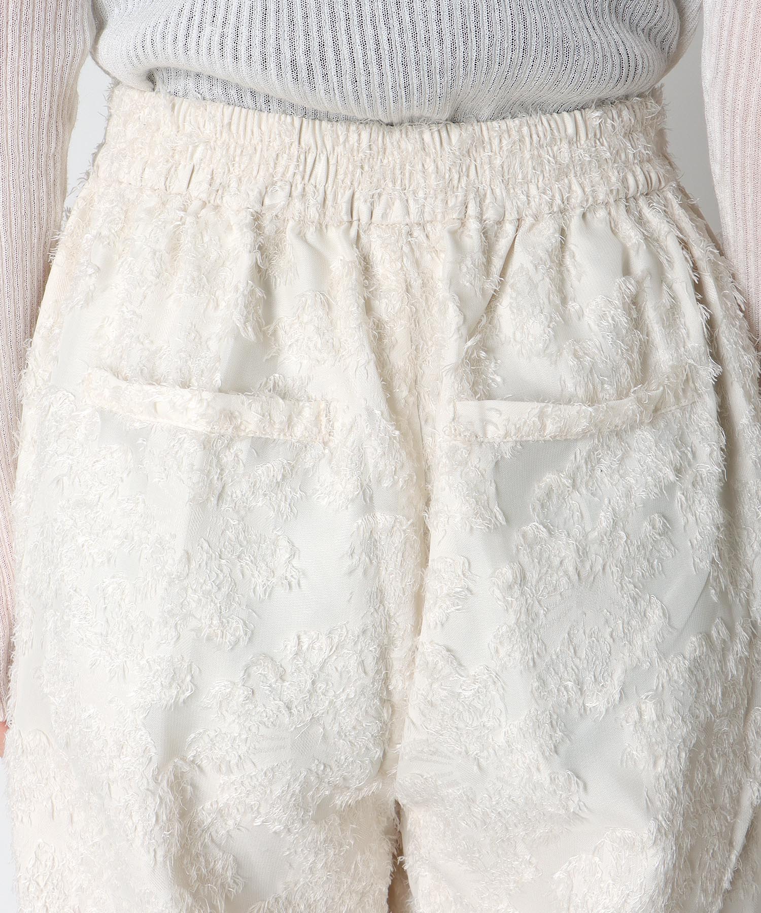 カットジャガードワイドパンツ