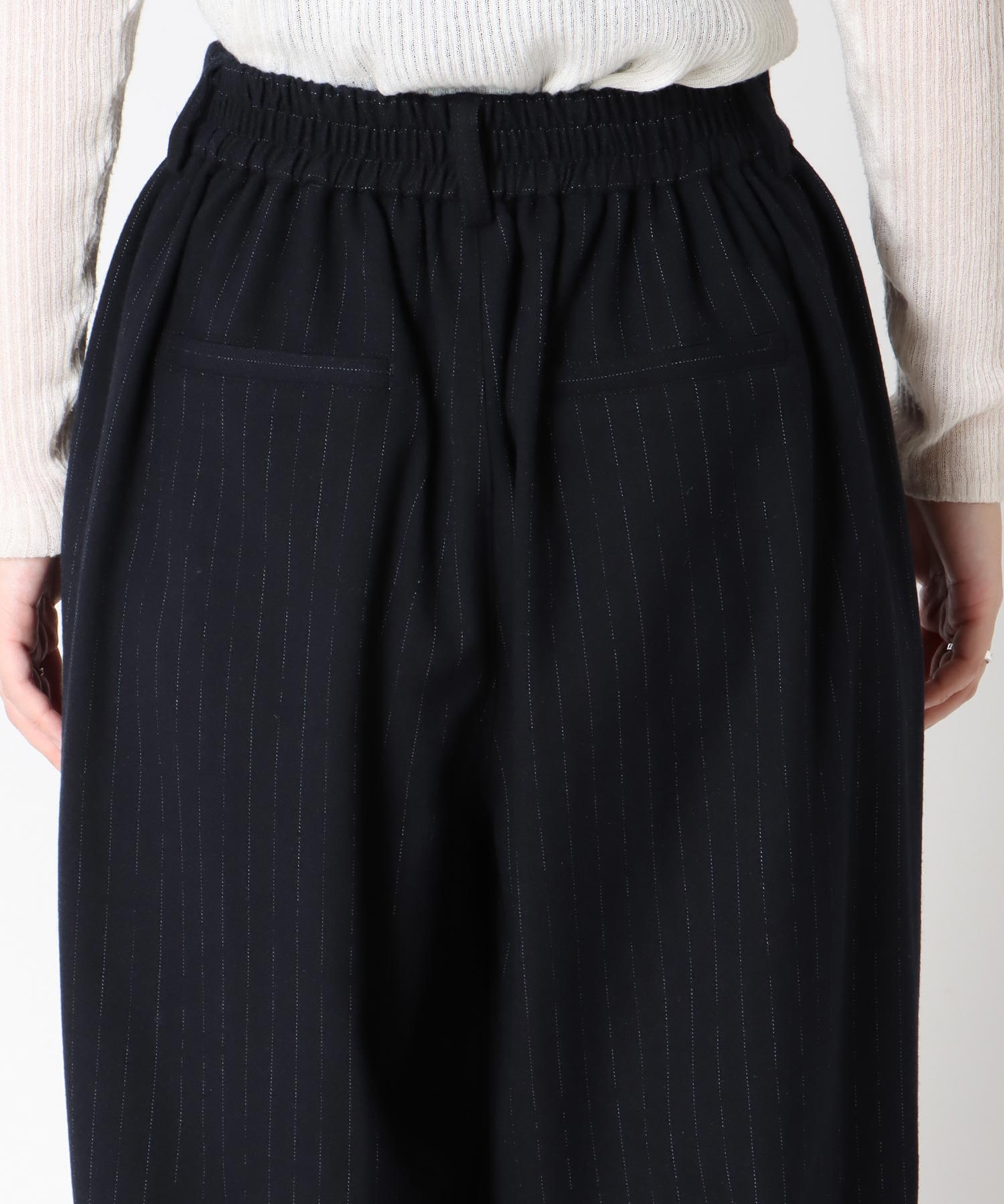 ストライプストレッチワイドパンツ