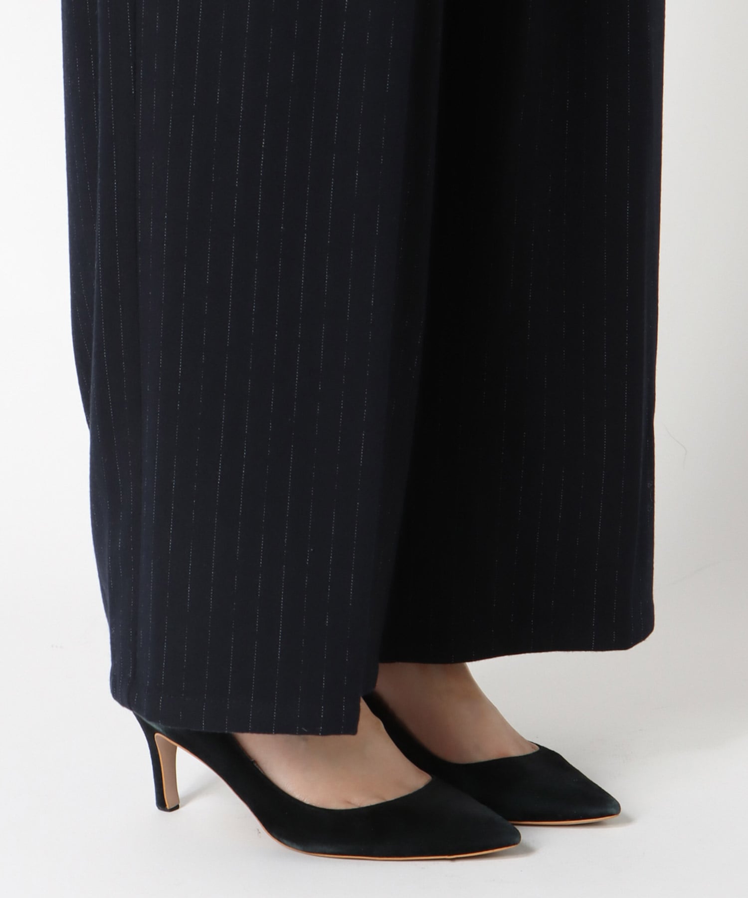 ストライプストレッチワイドパンツ