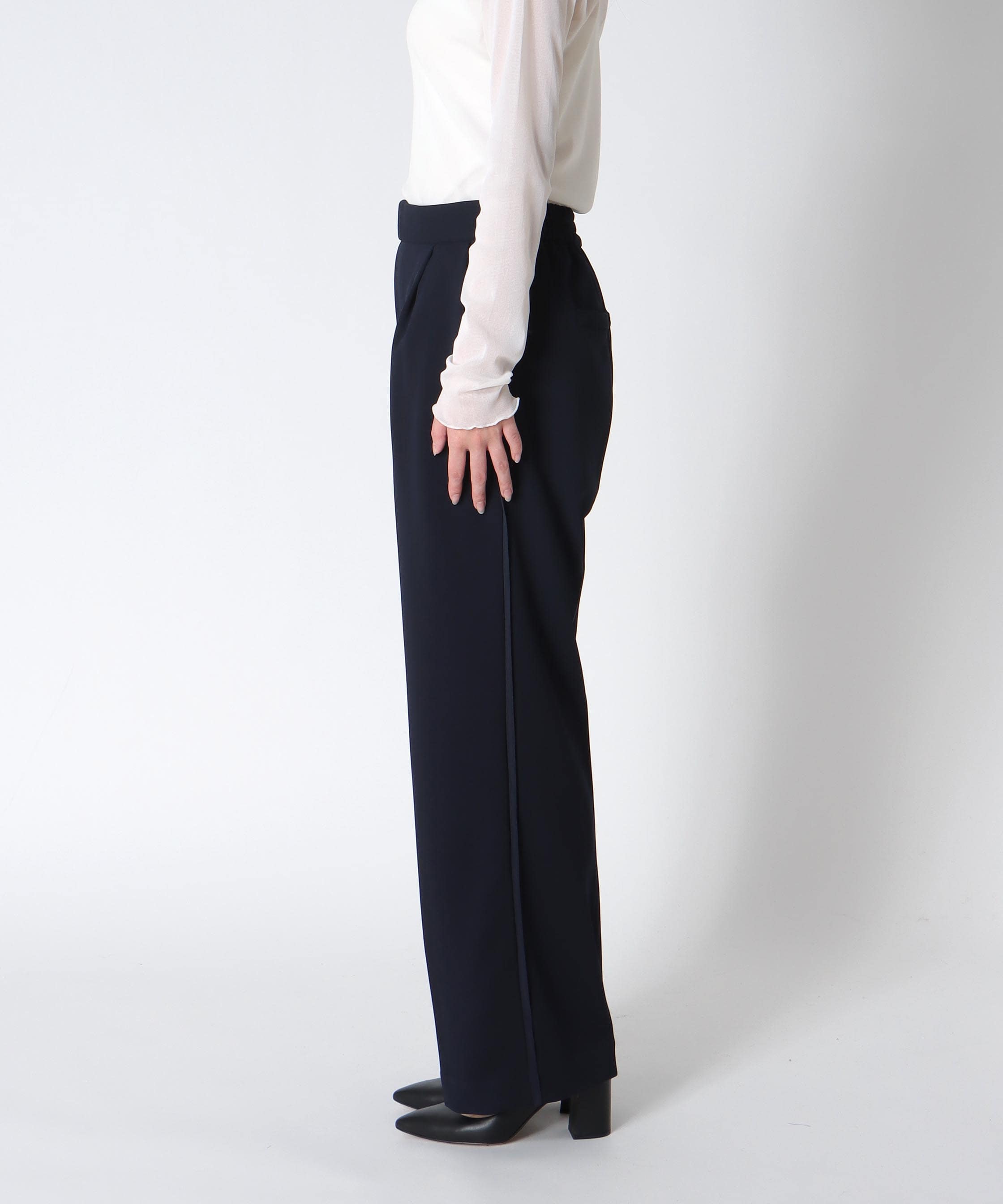 ハイストレッチジョーゼットワイドパンツ