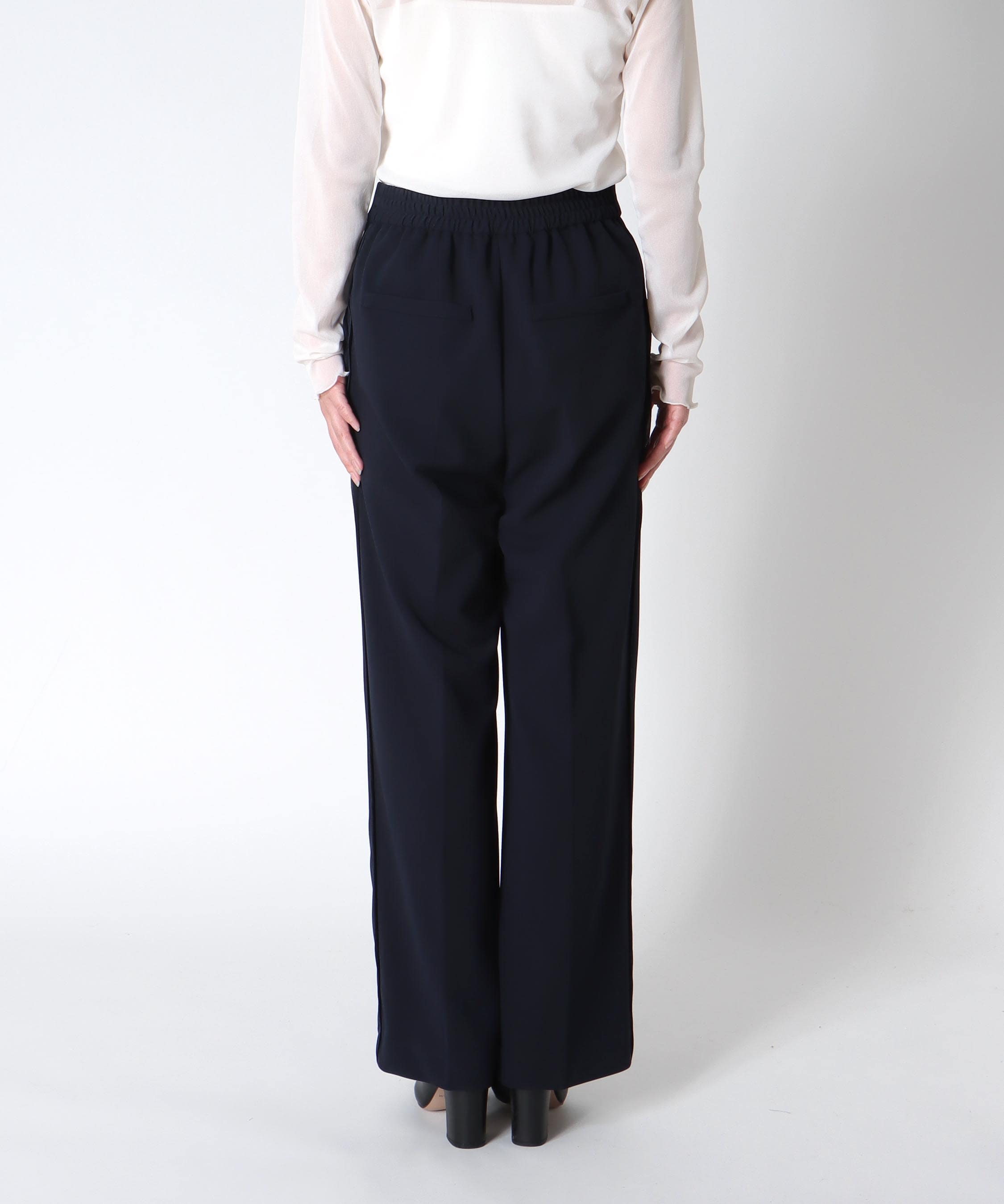 ハイストレッチジョーゼットワイドパンツ