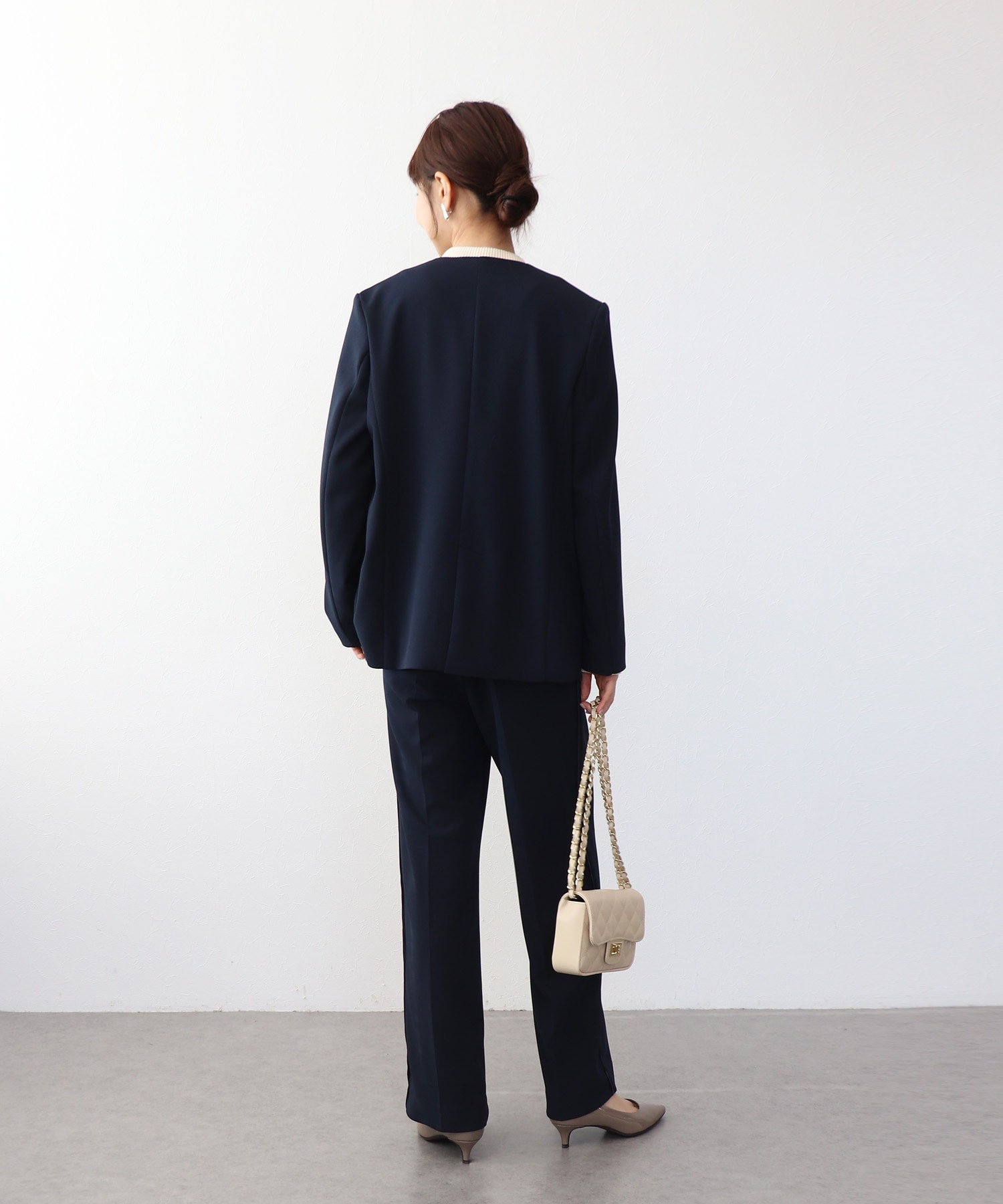 ハイストレッチジョーゼットワイドパンツ