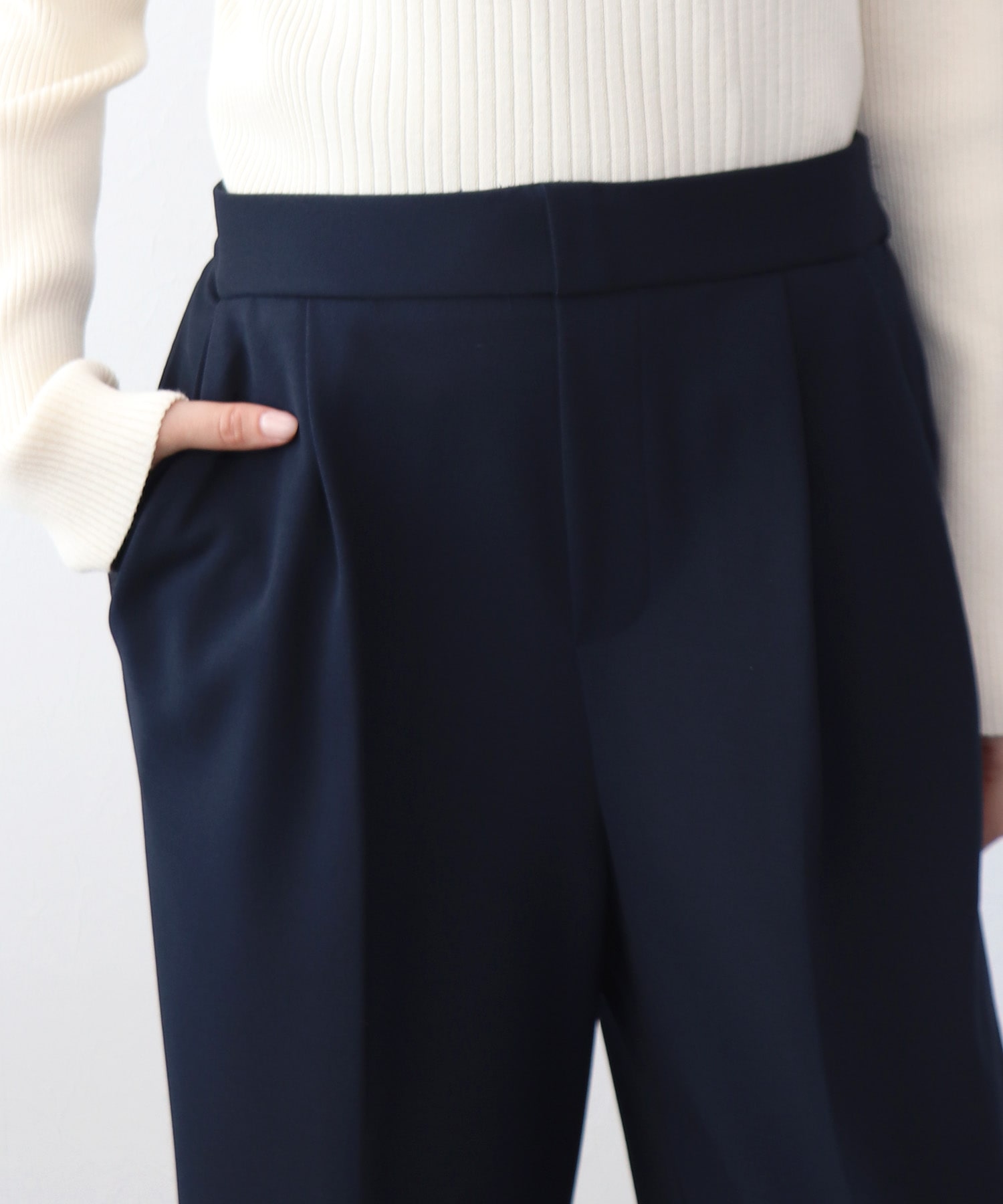 ハイストレッチジョーゼットワイドパンツ