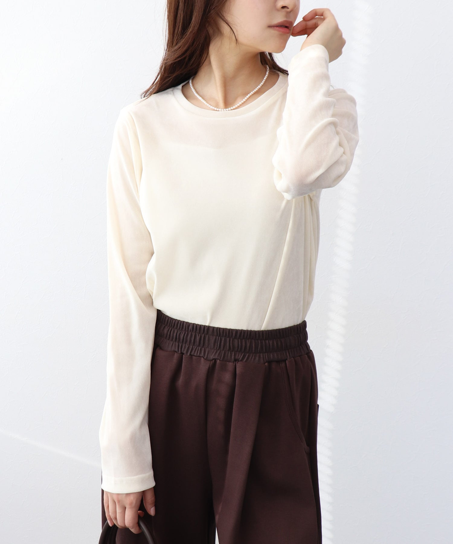 フロッキーメッシュトップス