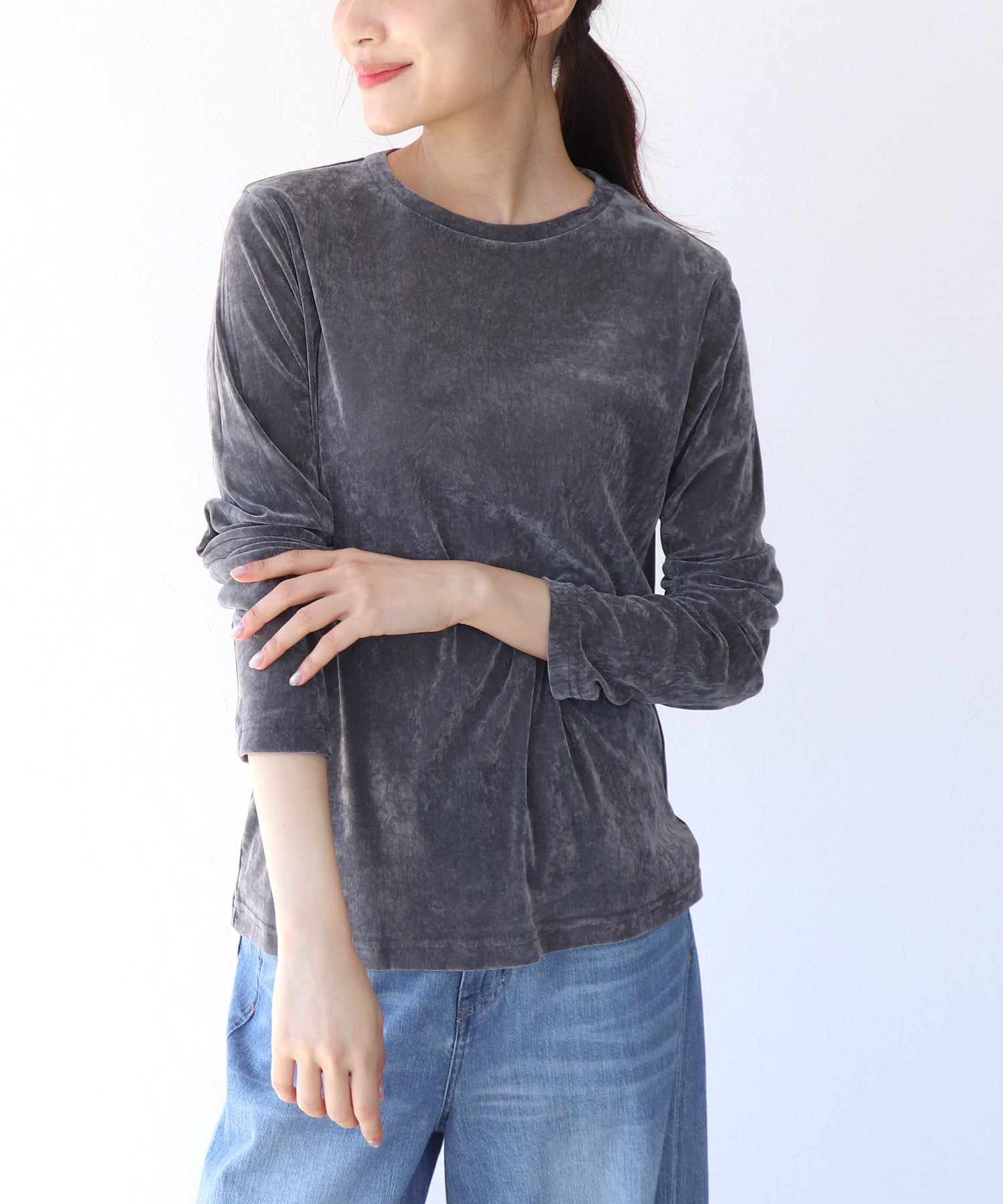 フロッキーメッシュトップス | AND ON JIONE STORE（アンドオン