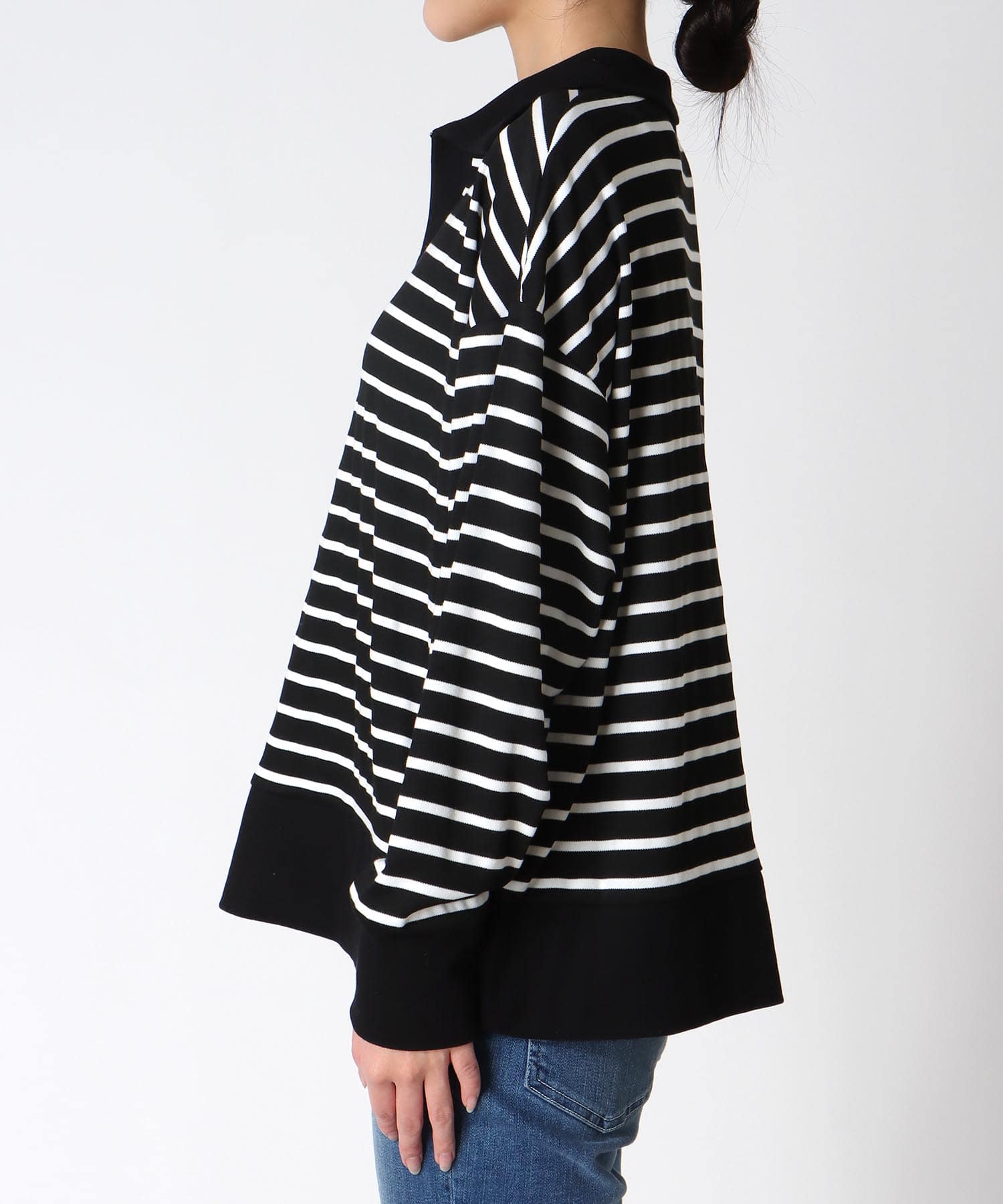 ボーダーポンチトップス