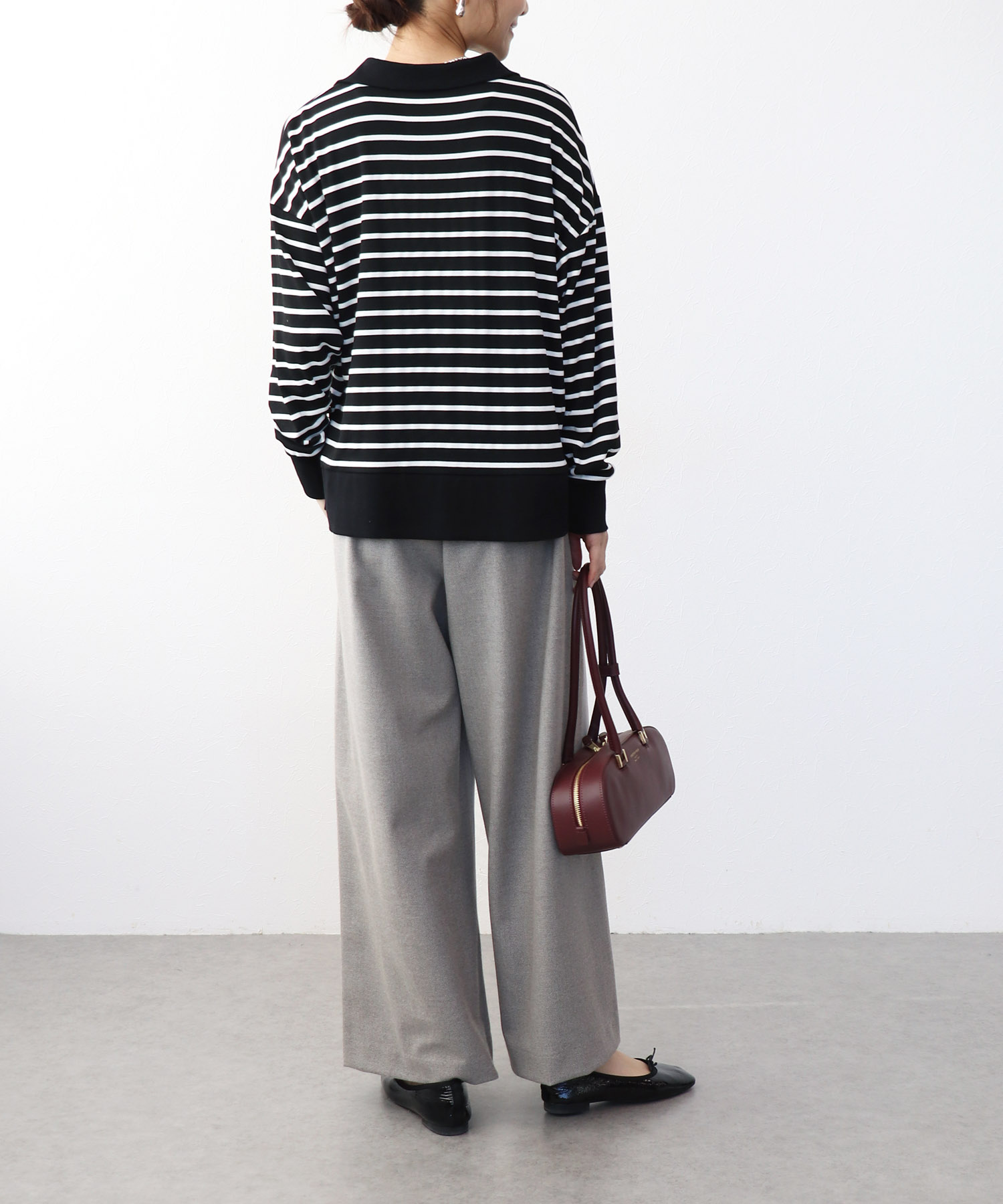 ボーダーポンチトップス