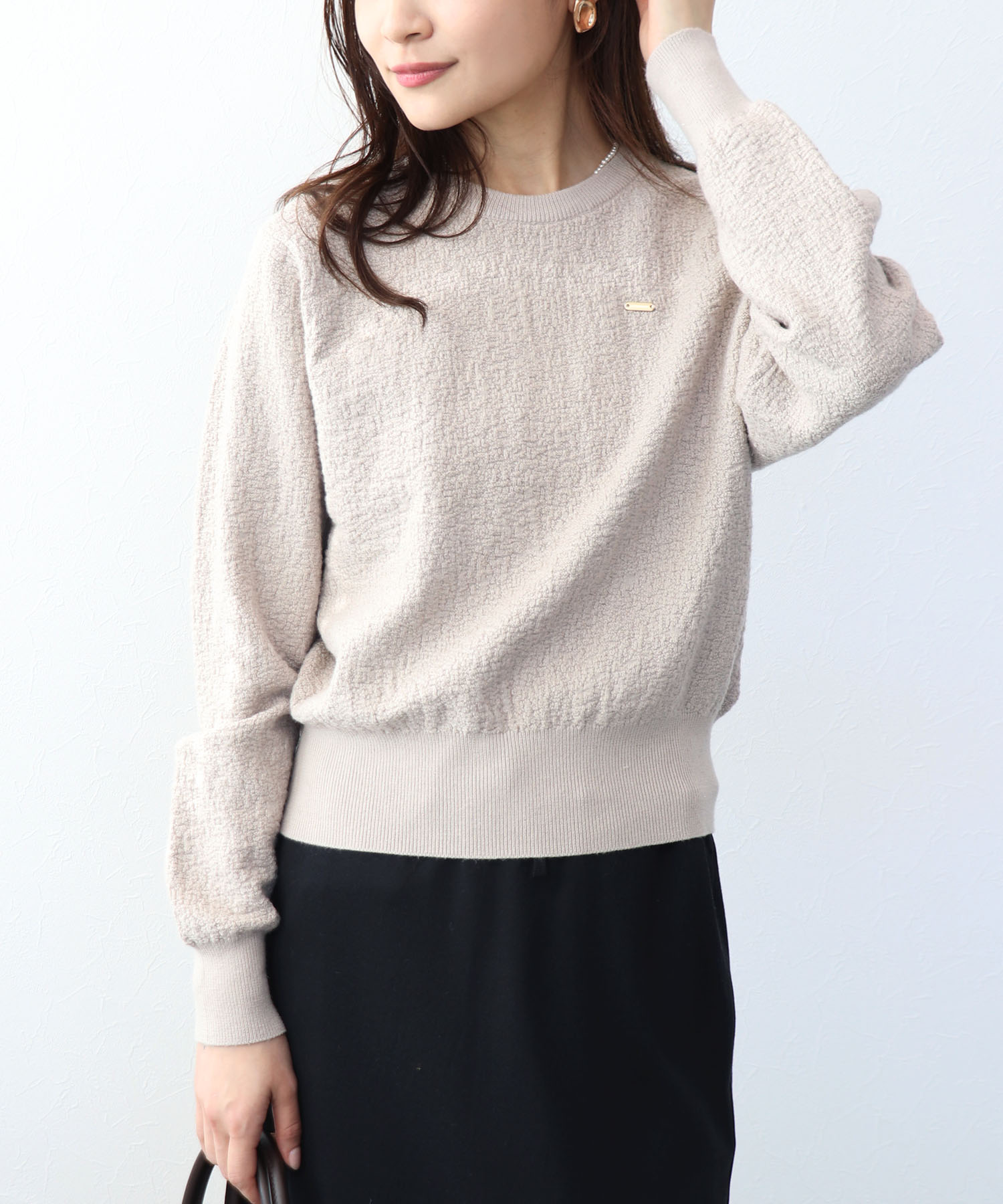 ふくれジャカードニット