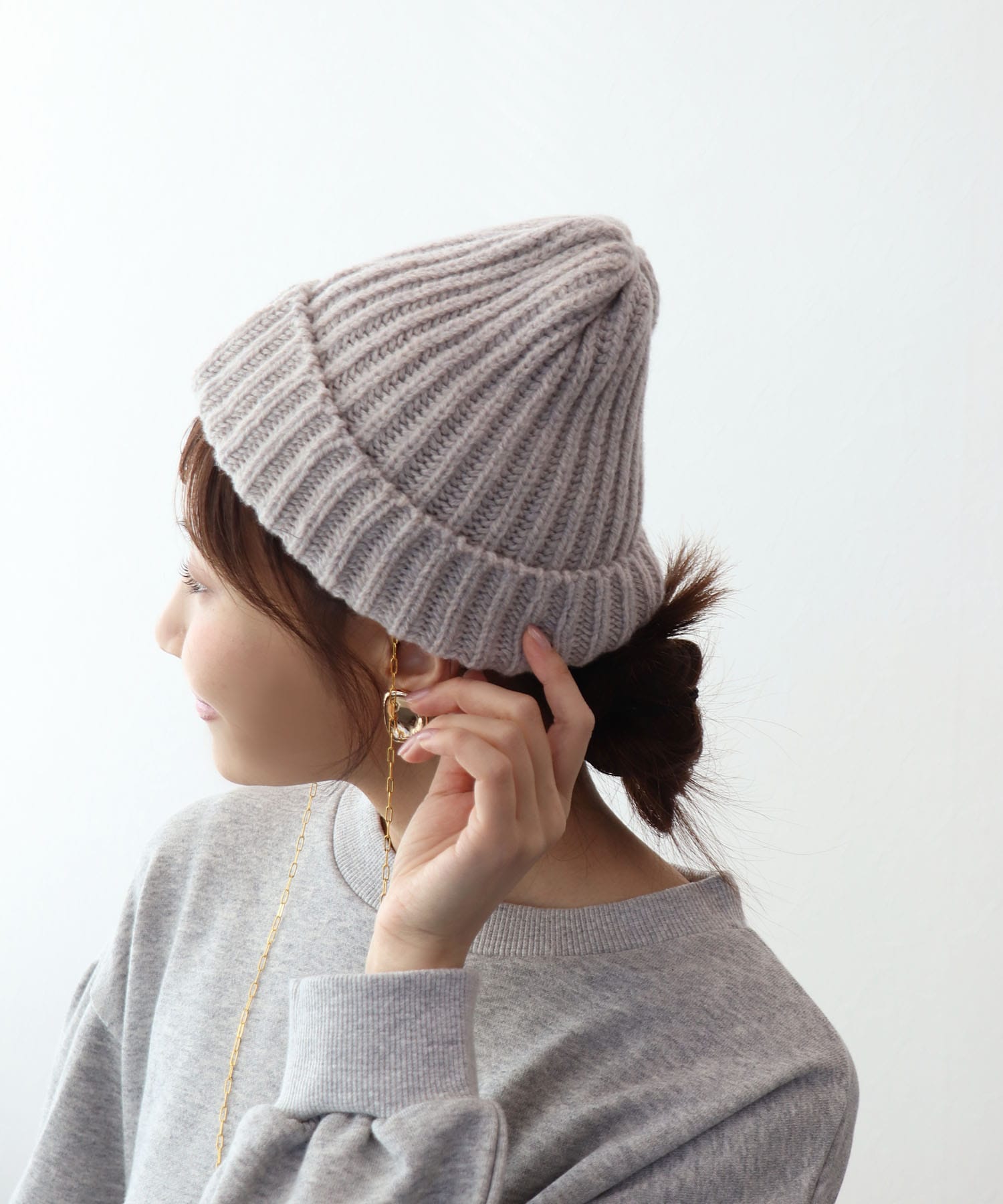 Rib GOLD CHAIN BOBCAP【コージー/COSY】