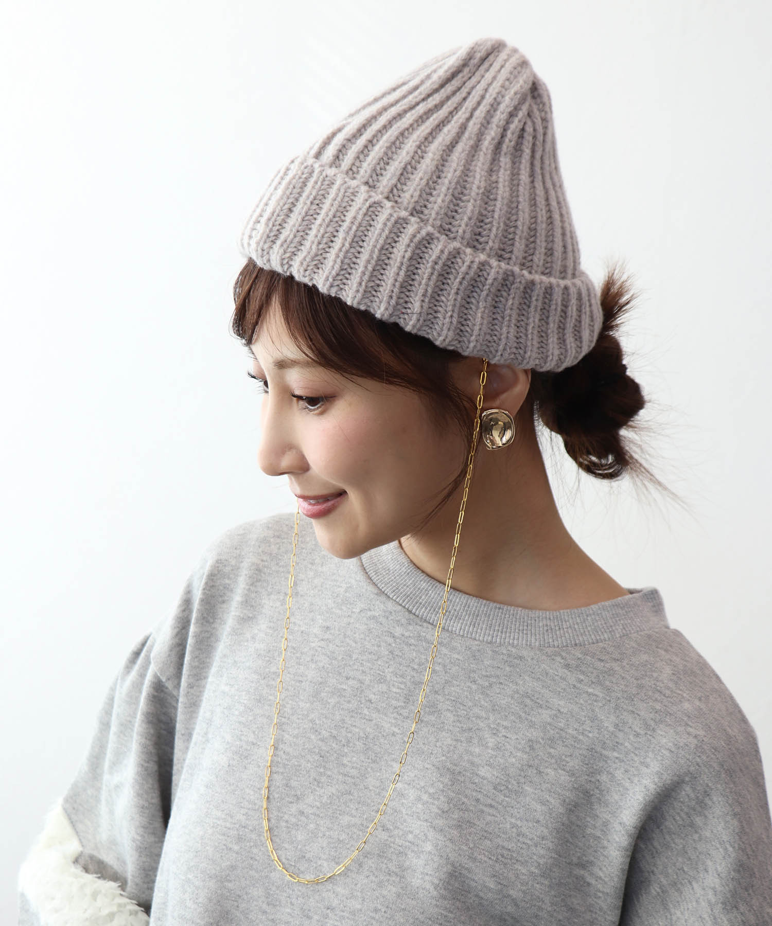 Rib GOLD CHAIN BOBCAP【コージー/COSY】