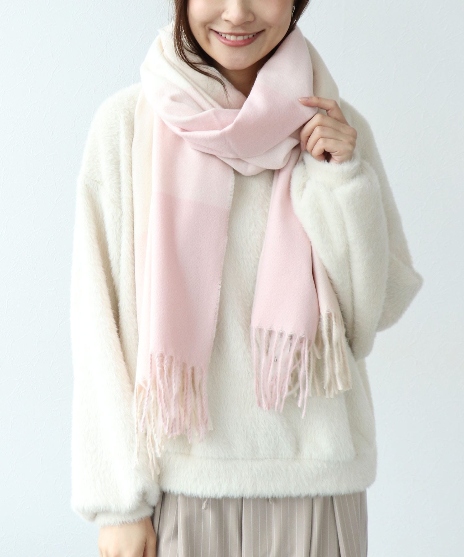 ソフトタッチ ブロックチェックストール