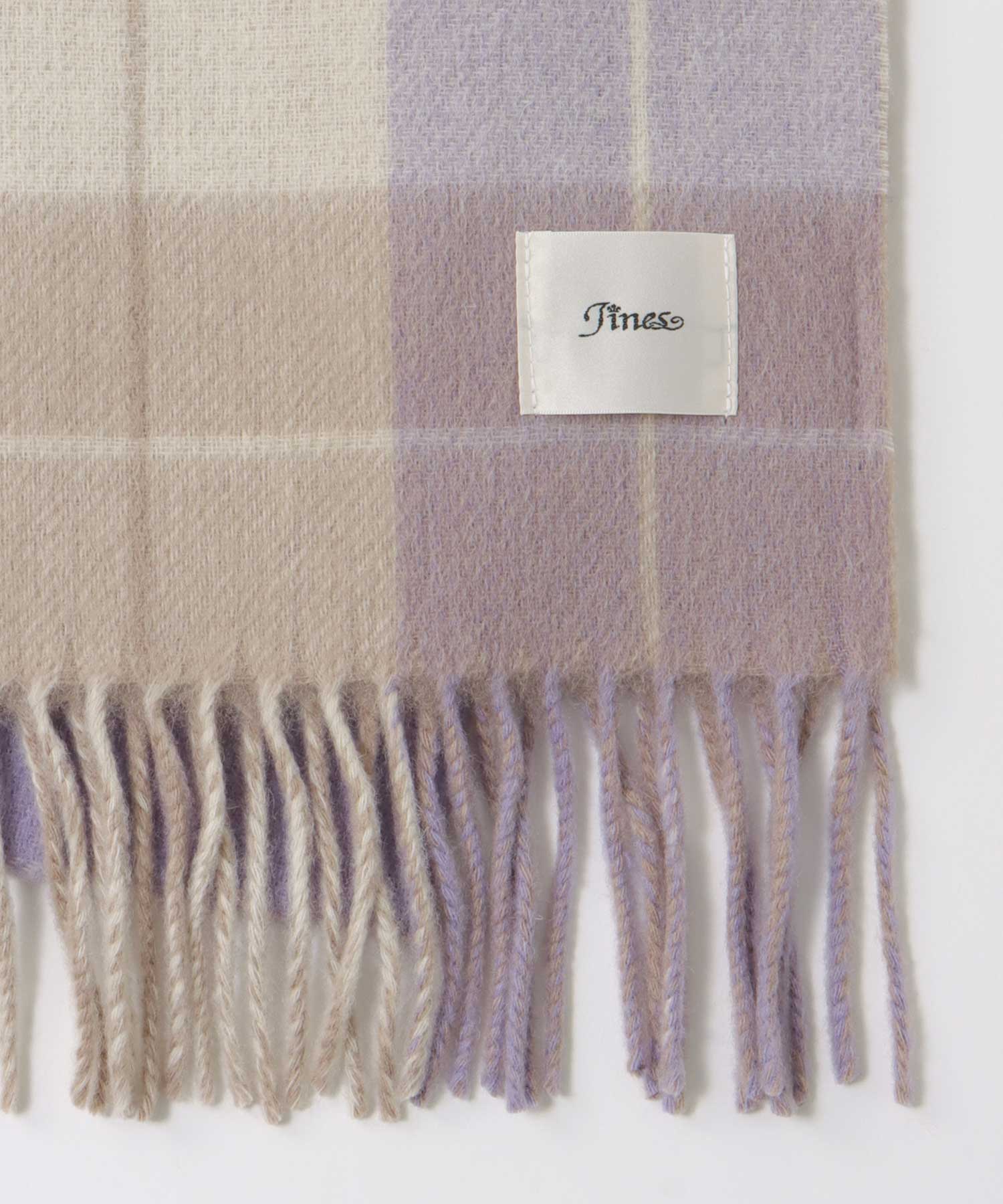 カシミヤ混 リバーチェックマフラー