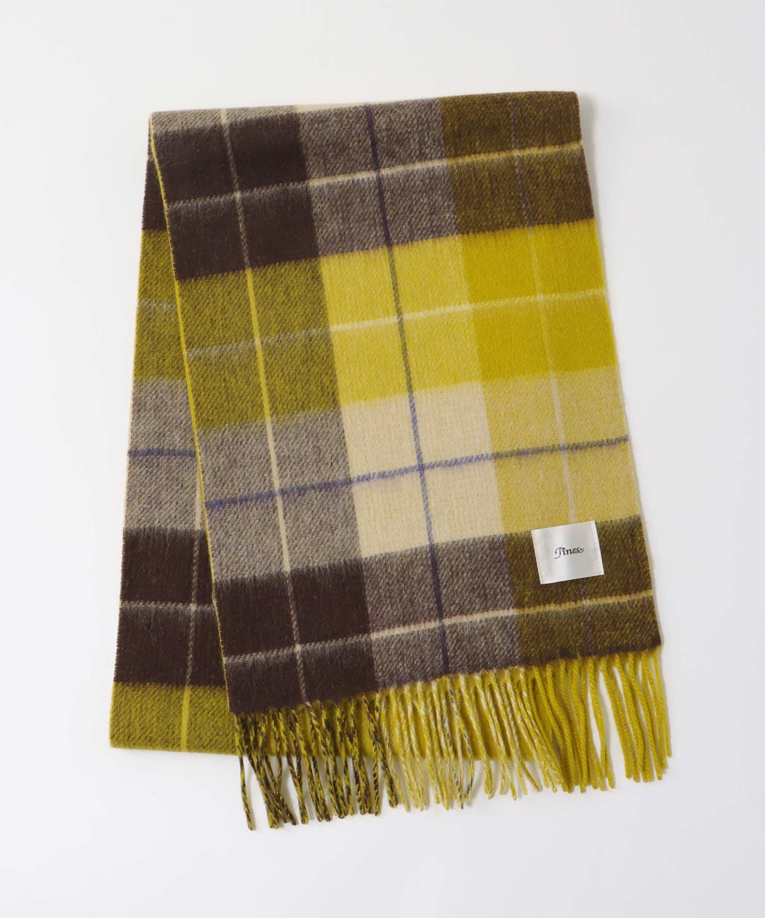 カシミヤ混 リバーチェックマフラー