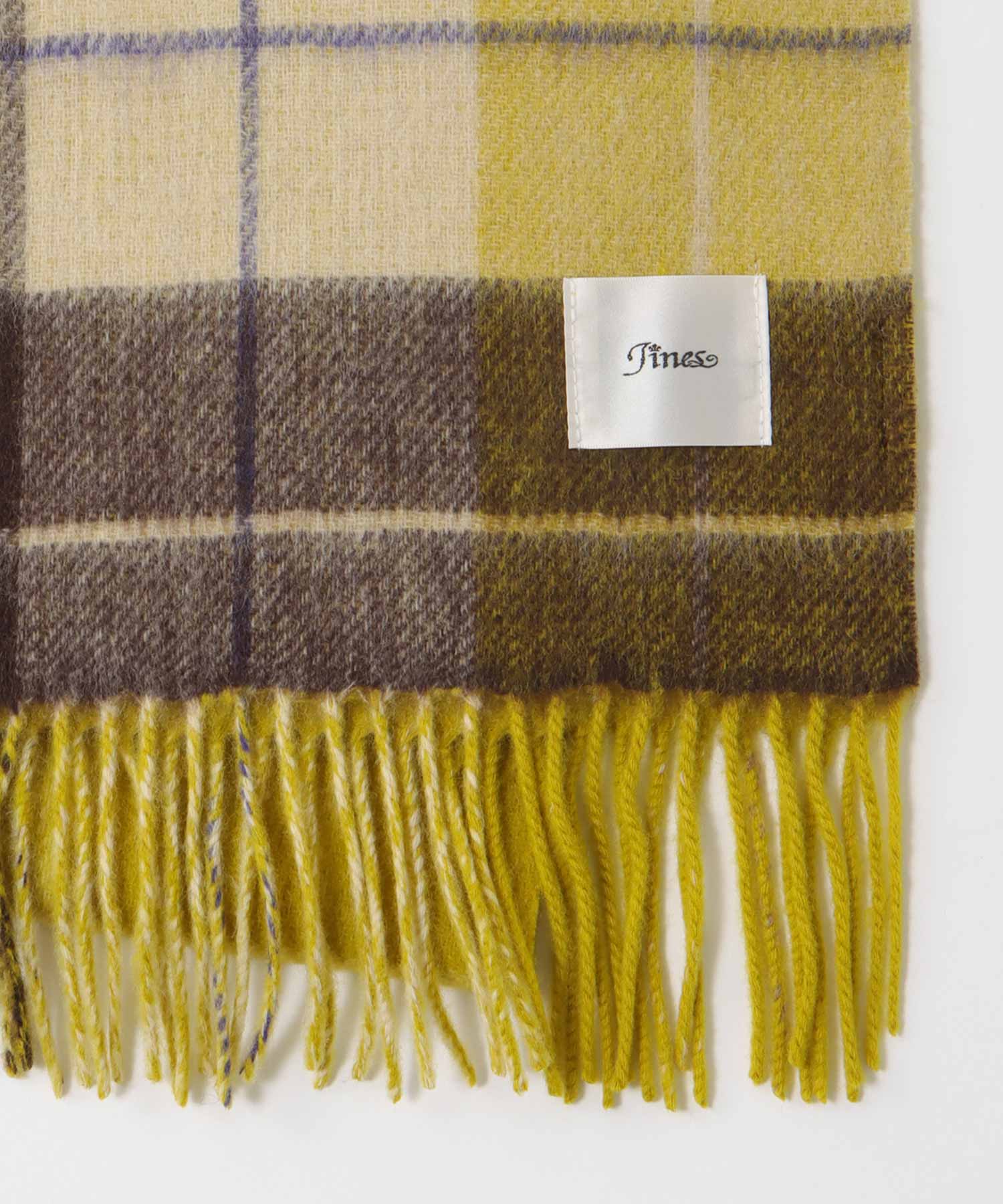 カシミヤ混 リバーチェックマフラー