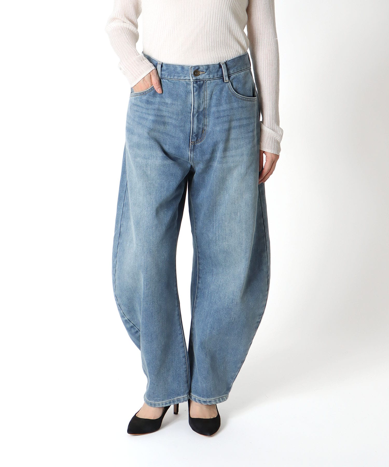 裏起毛モロッコデニムパンツ