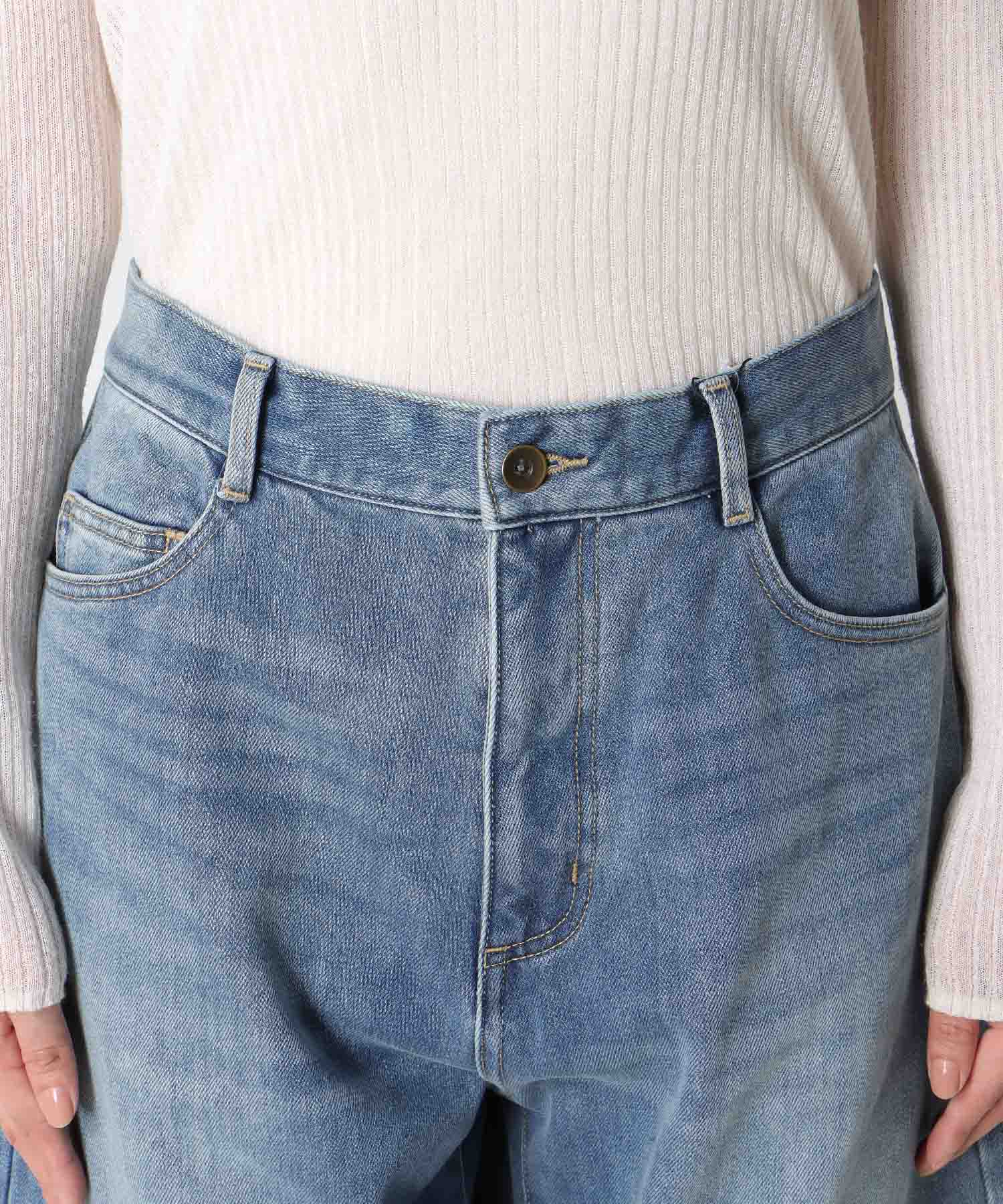 裏起毛モロッコデニムパンツ