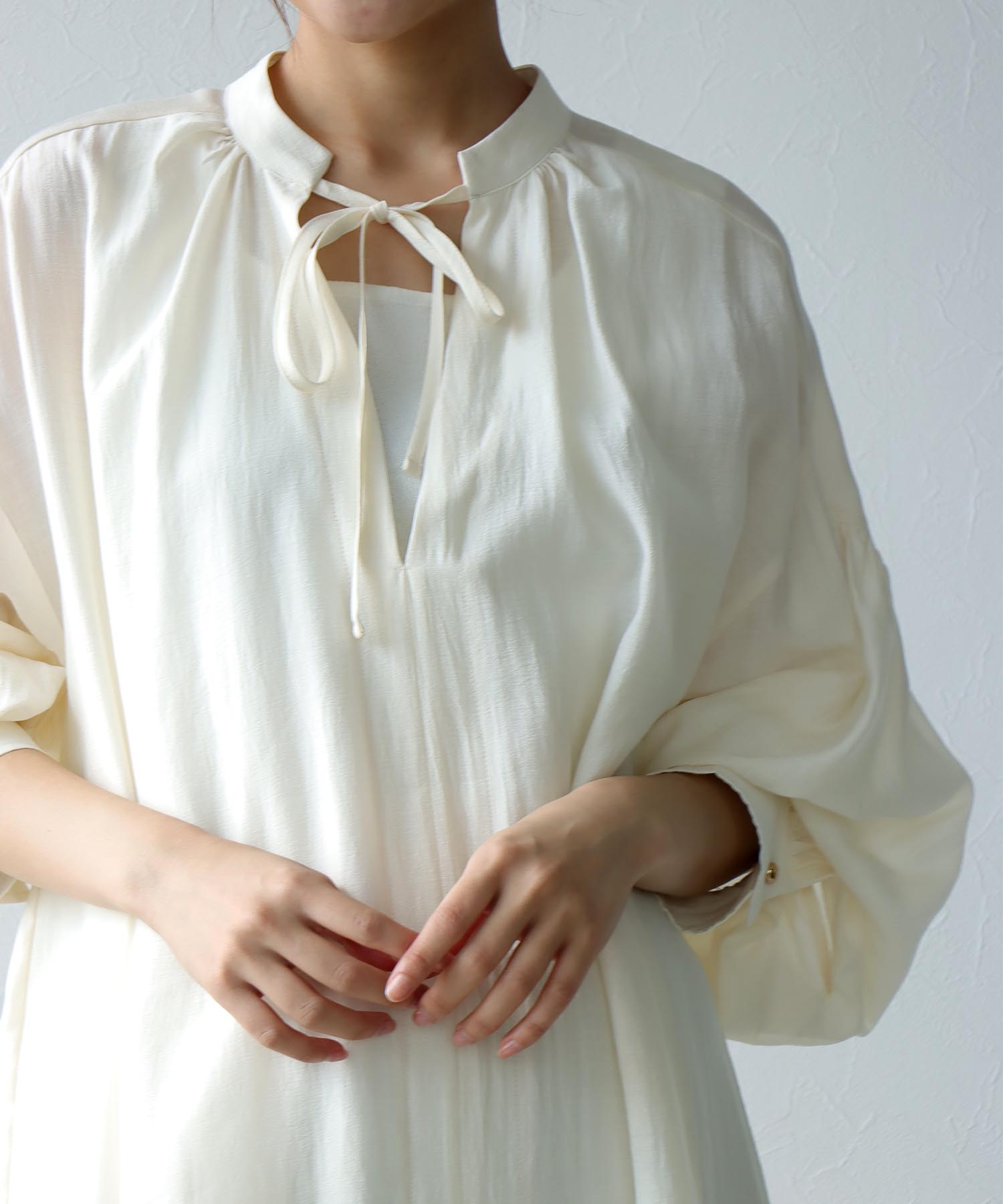 スキッパーデザイン チュニックブラウス