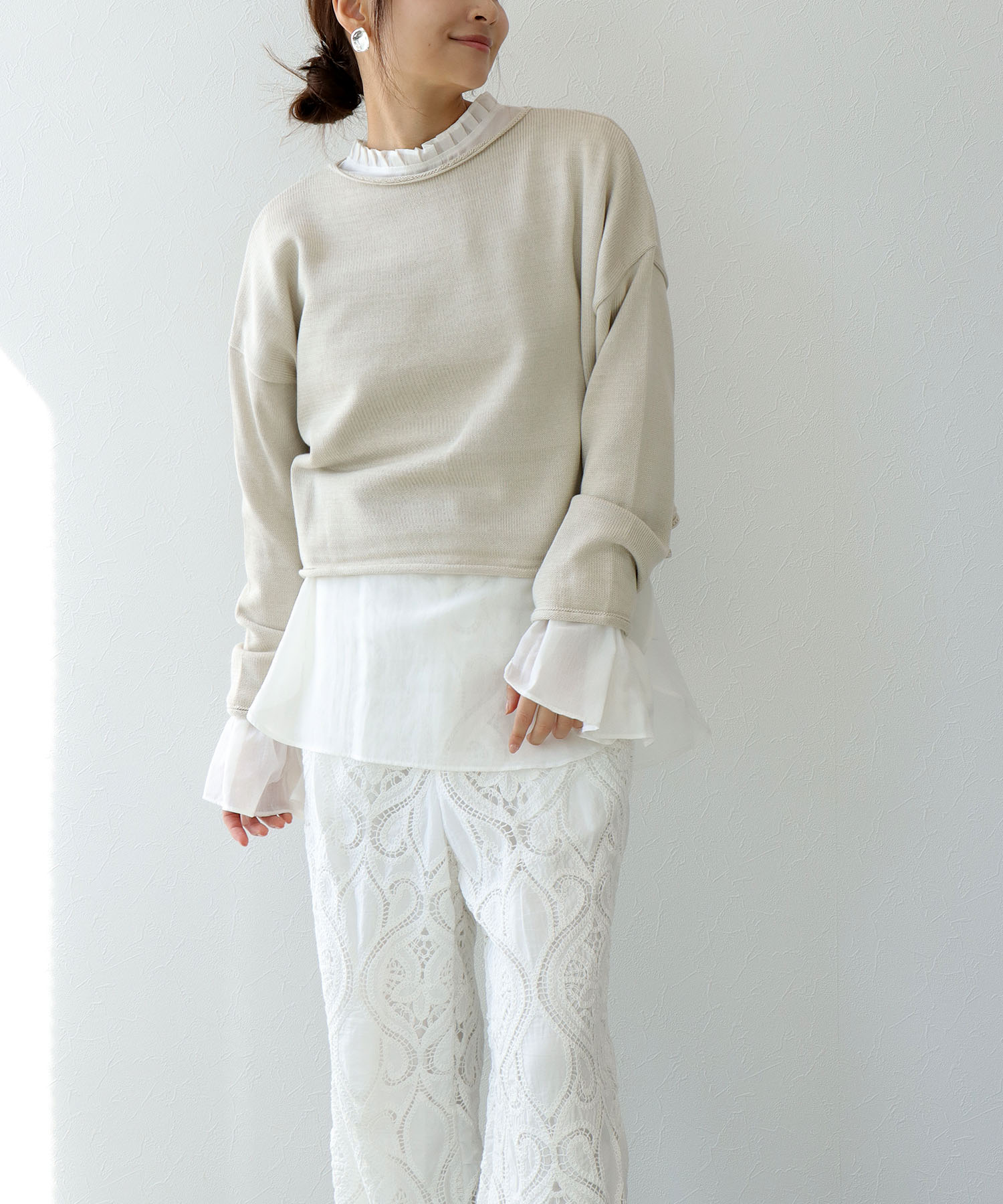 キャンディースリーブセミシアーブラウス