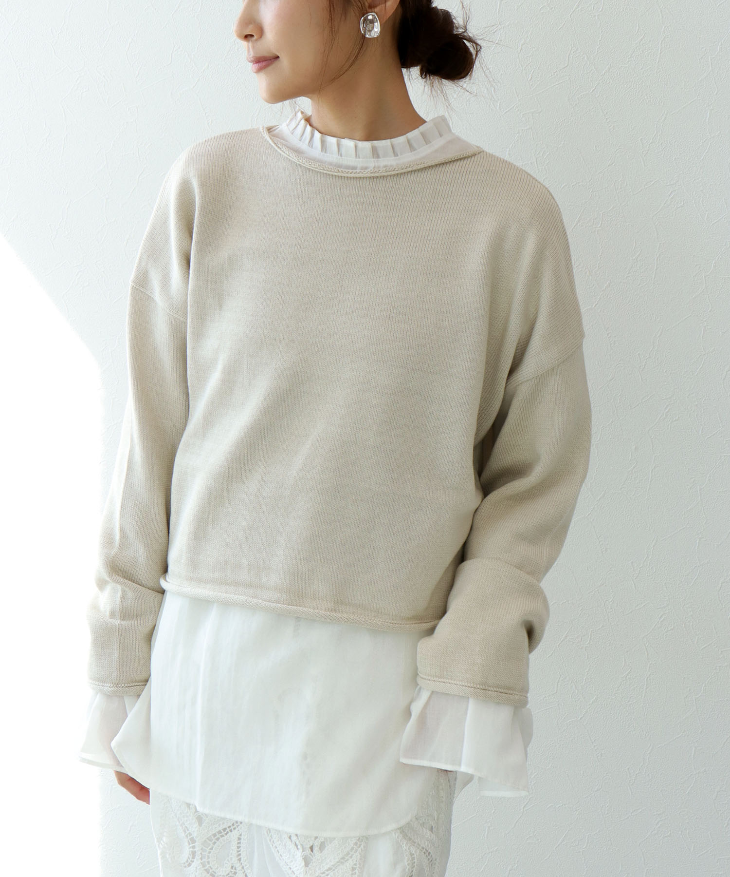 キャンディースリーブセミシアーブラウス