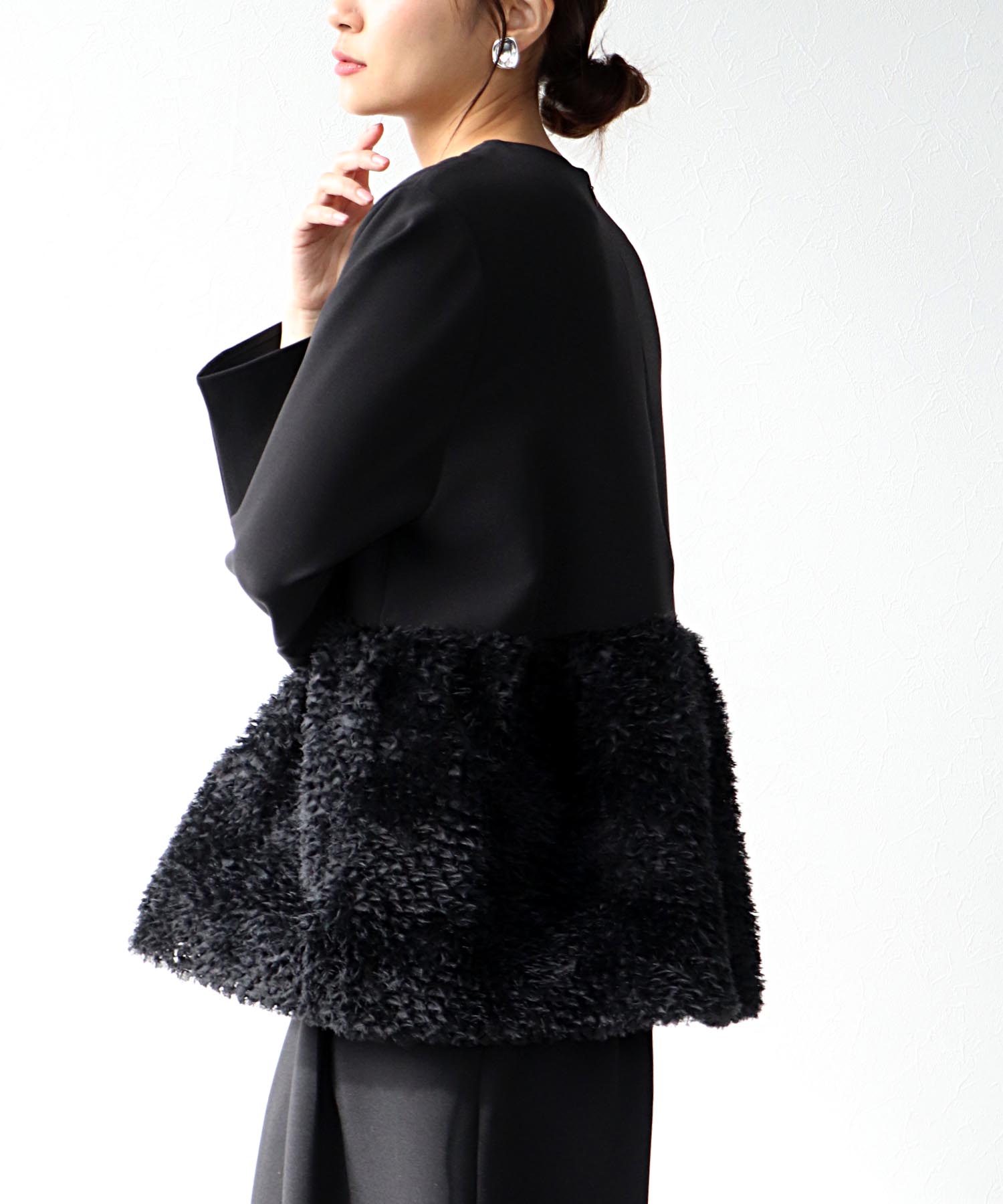 チュールペプラムブラウス