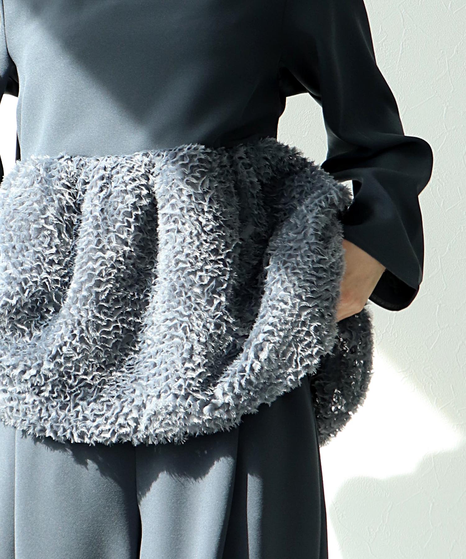 チュールペプラムブラウス