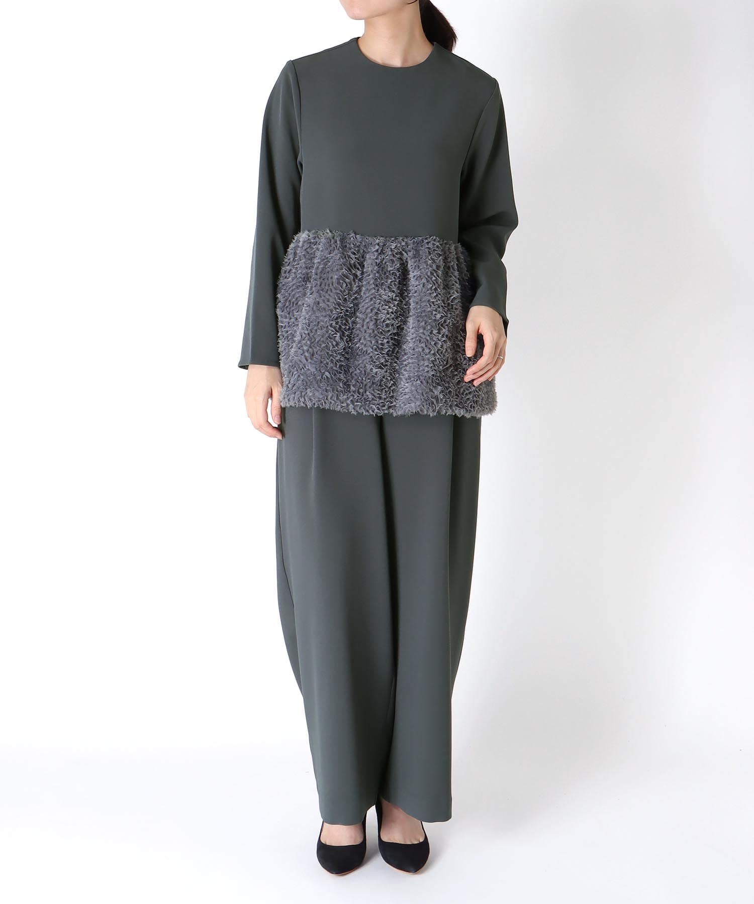 チュールペプラムブラウス