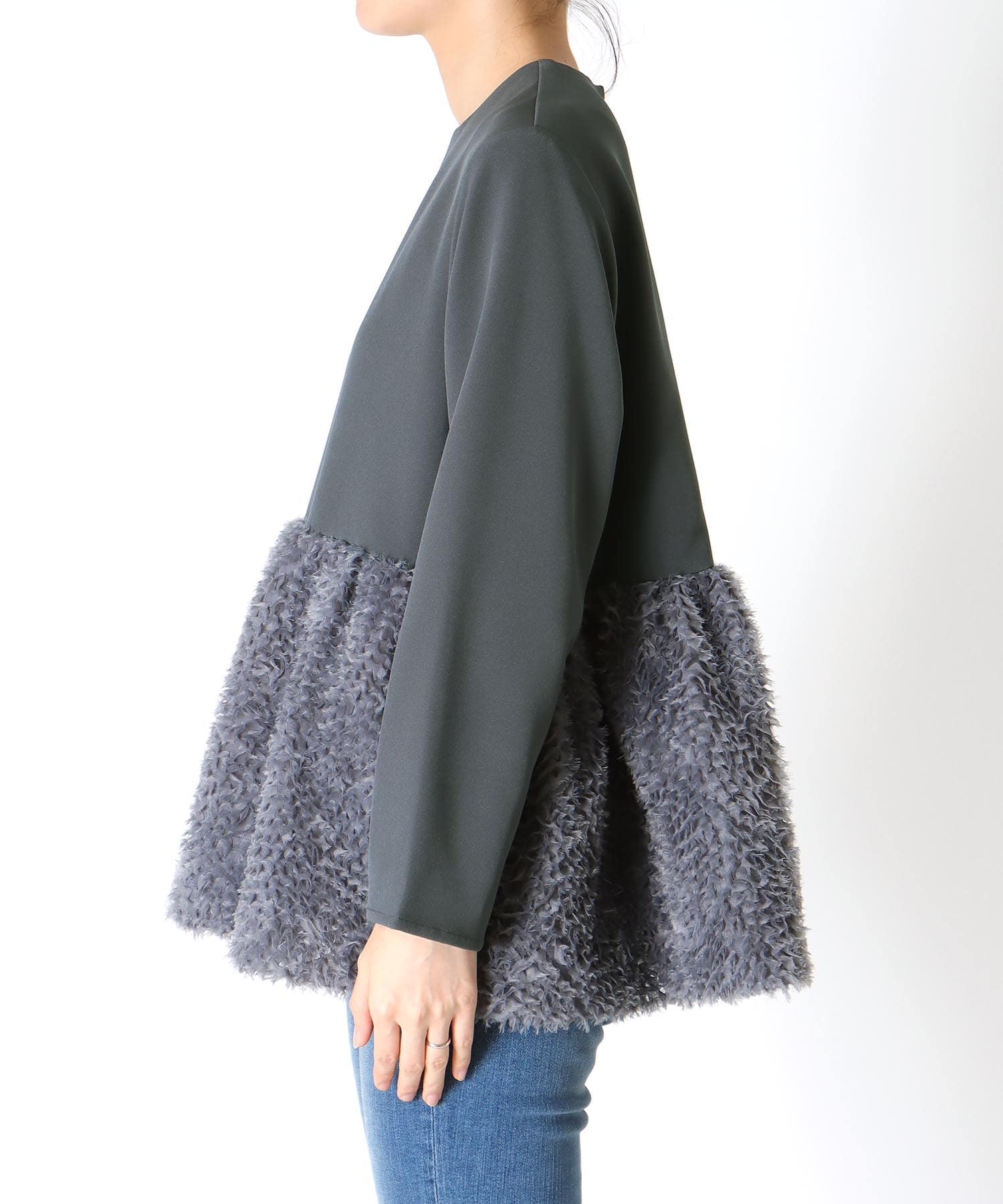 チュールペプラムブラウス