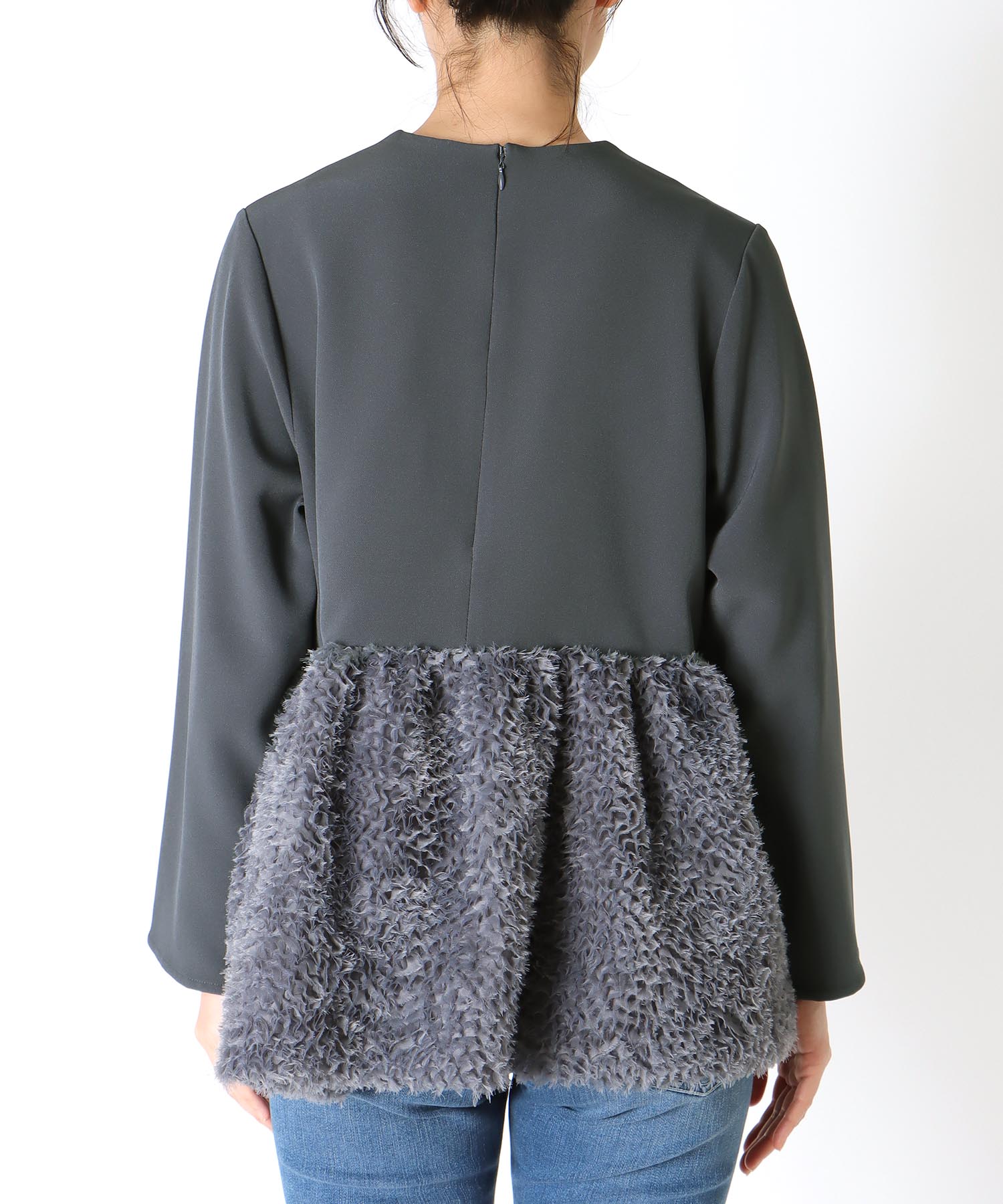 チュールペプラムブラウス