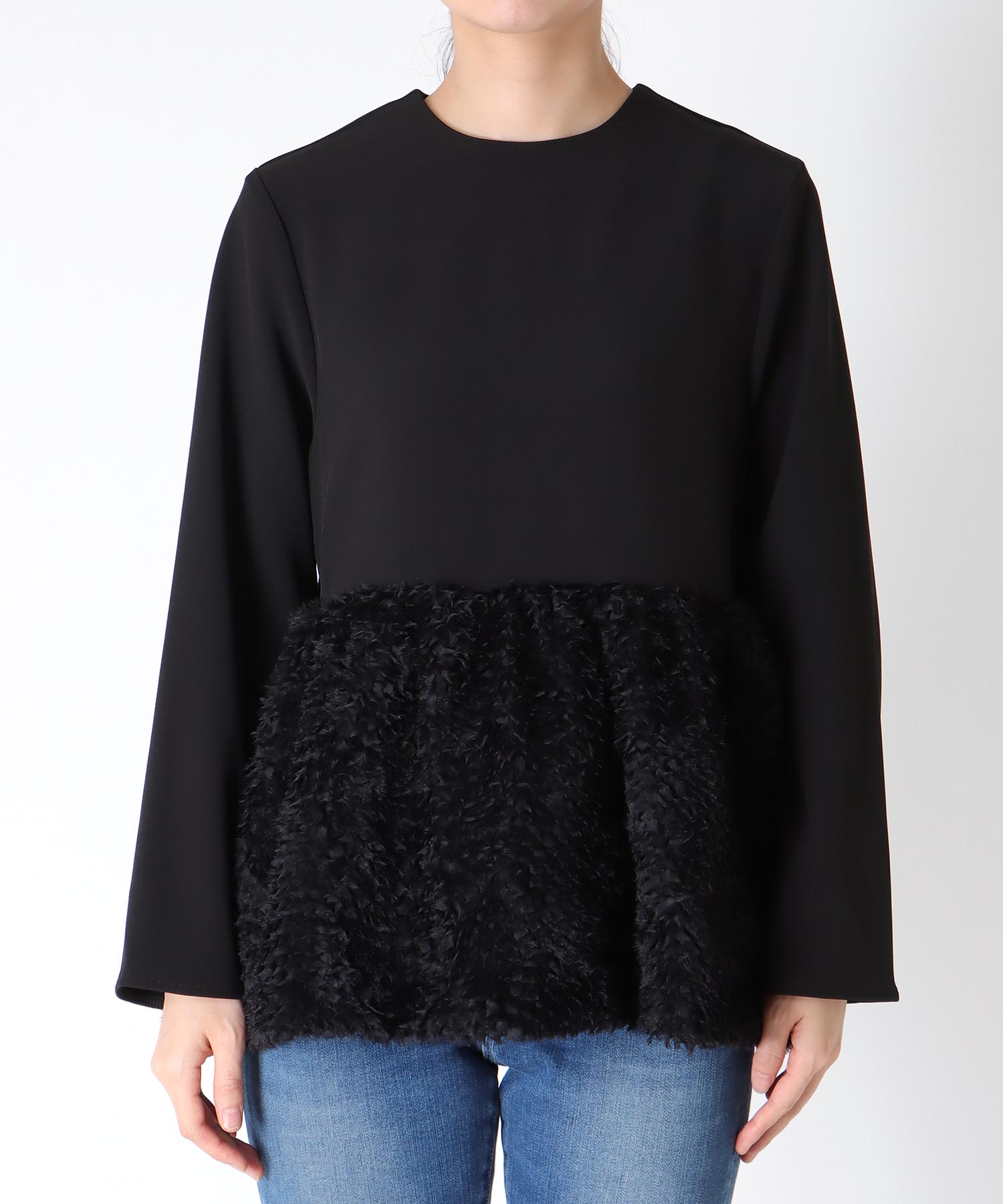 チュールペプラムブラウス