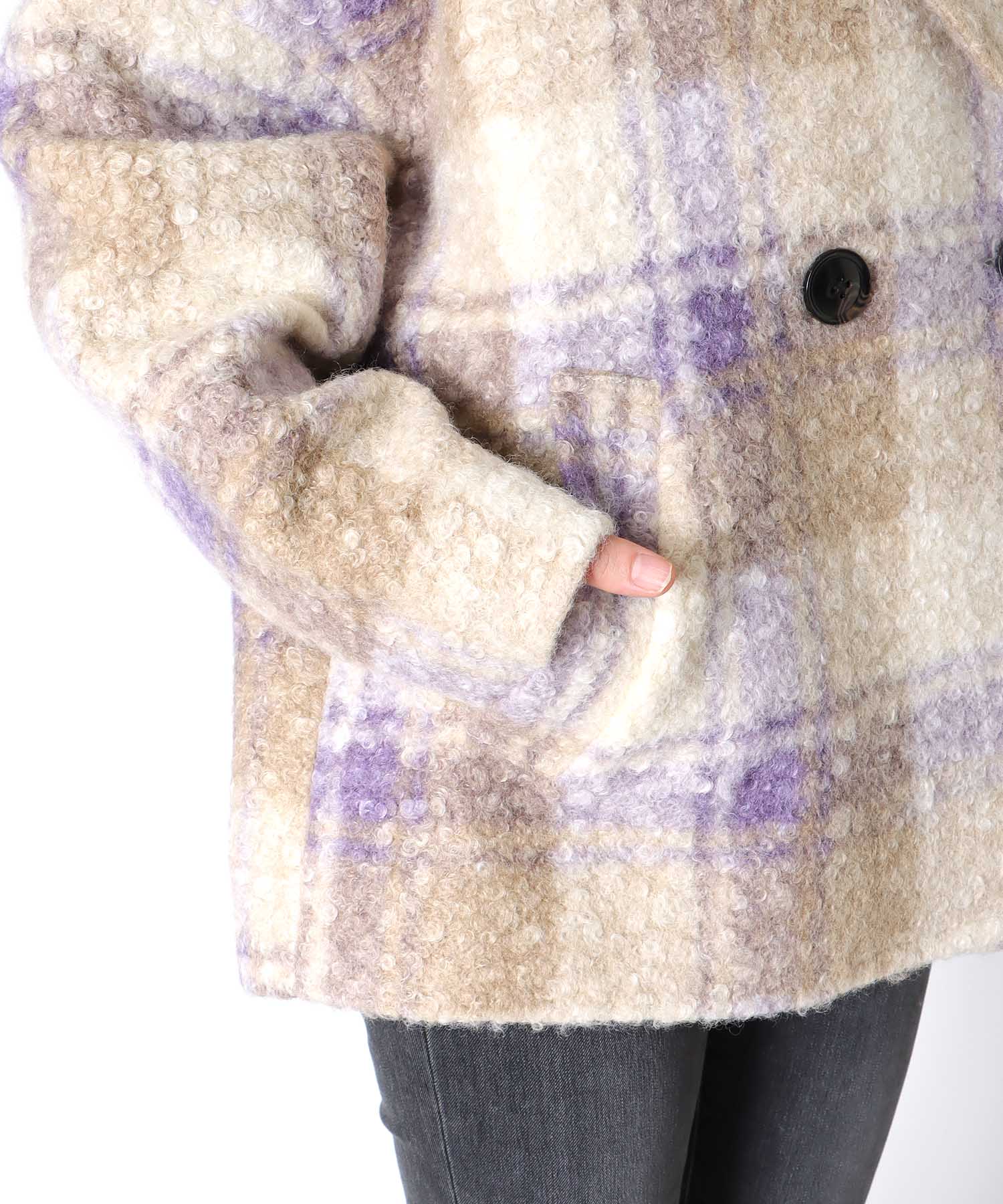 【10月16日予約販売】ビッグチェックショートコート