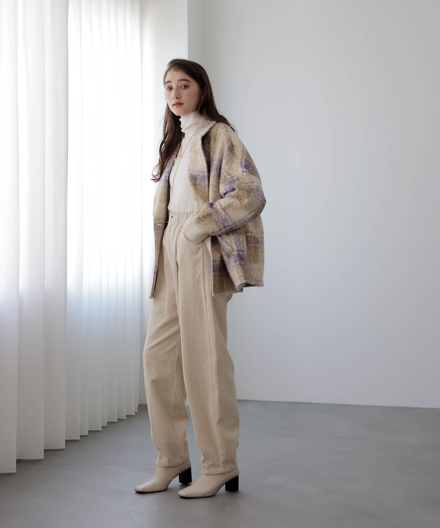 【10月16日予約販売】ビッグチェックショートコート