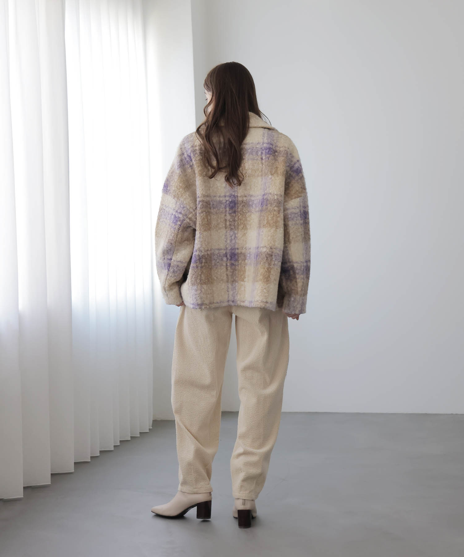 【10月16日予約販売】ビッグチェックショートコート
