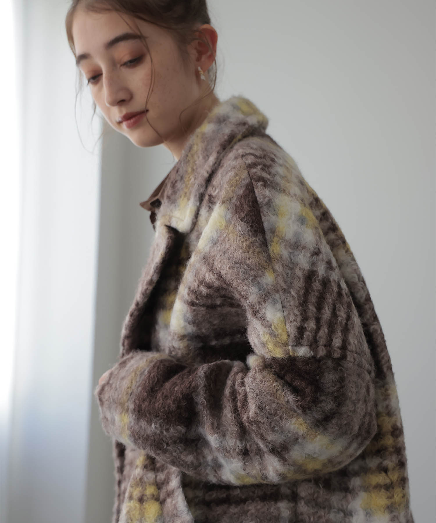 【10月16日予約販売】ビッグチェックショートコート