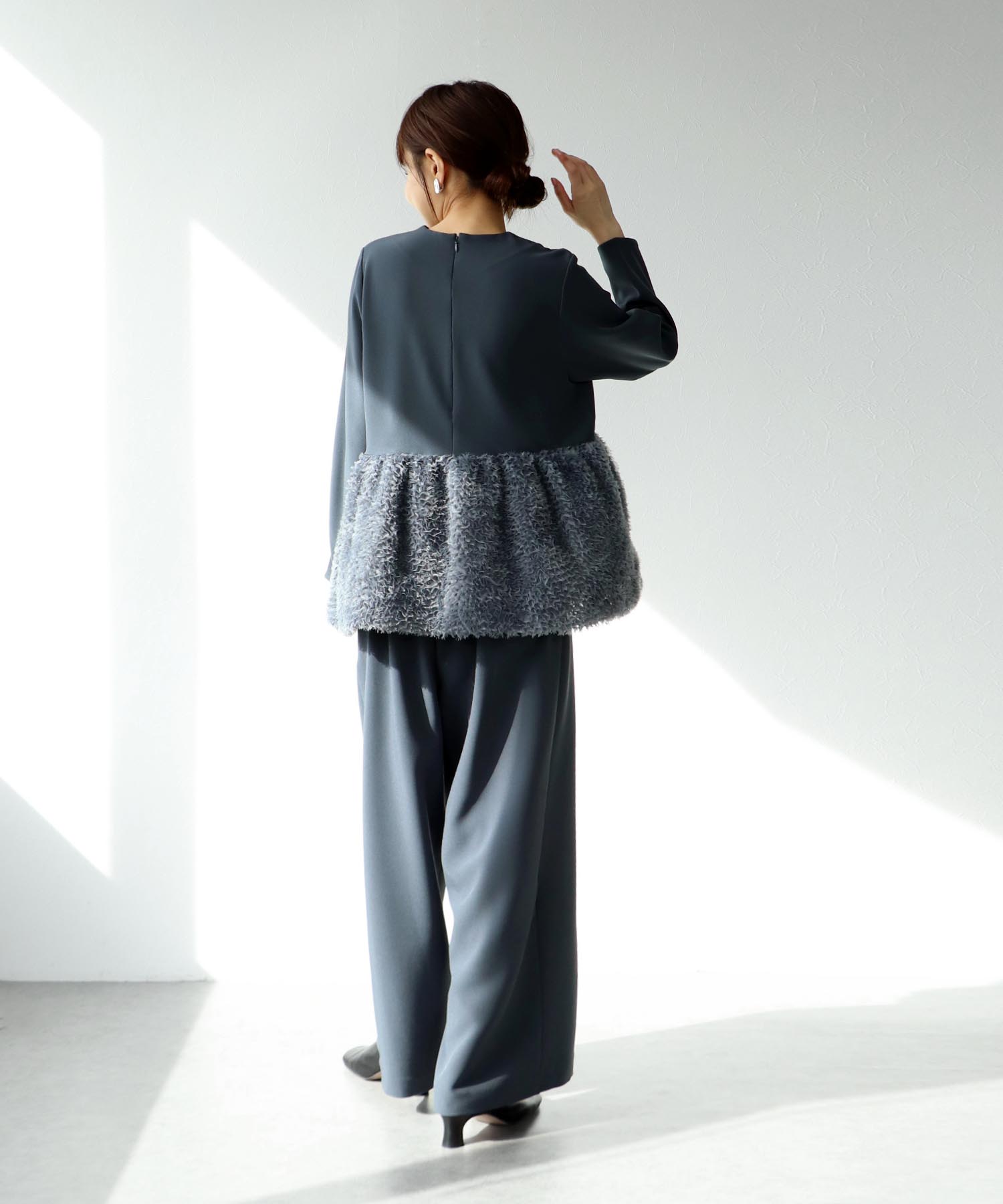 ハイウエストカーブワイドパンツ