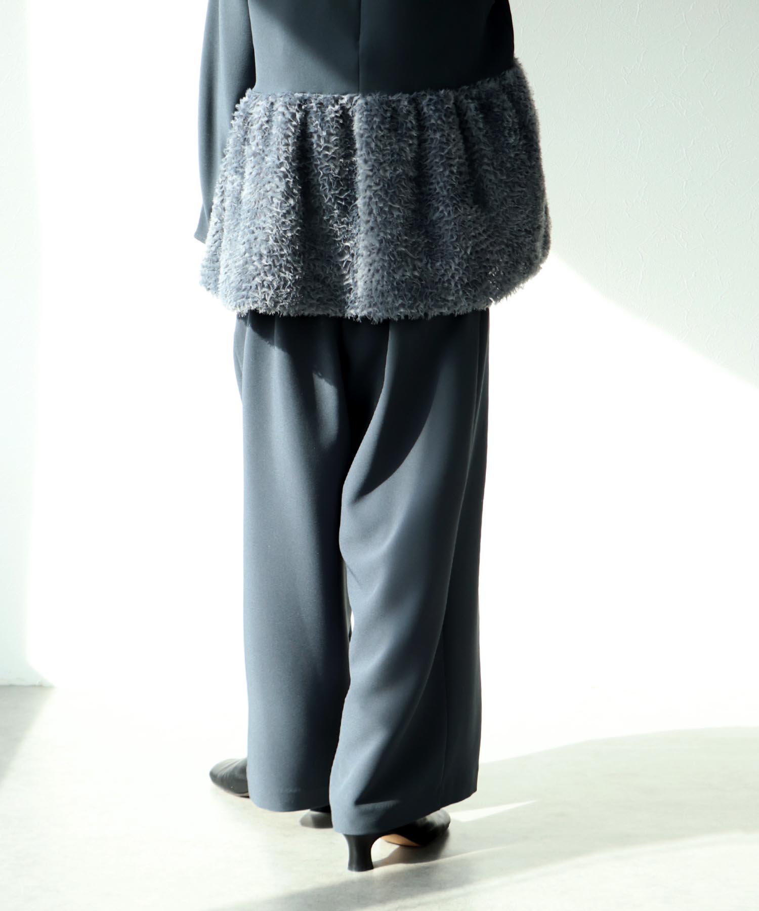 ハイウエストカーブワイドパンツ