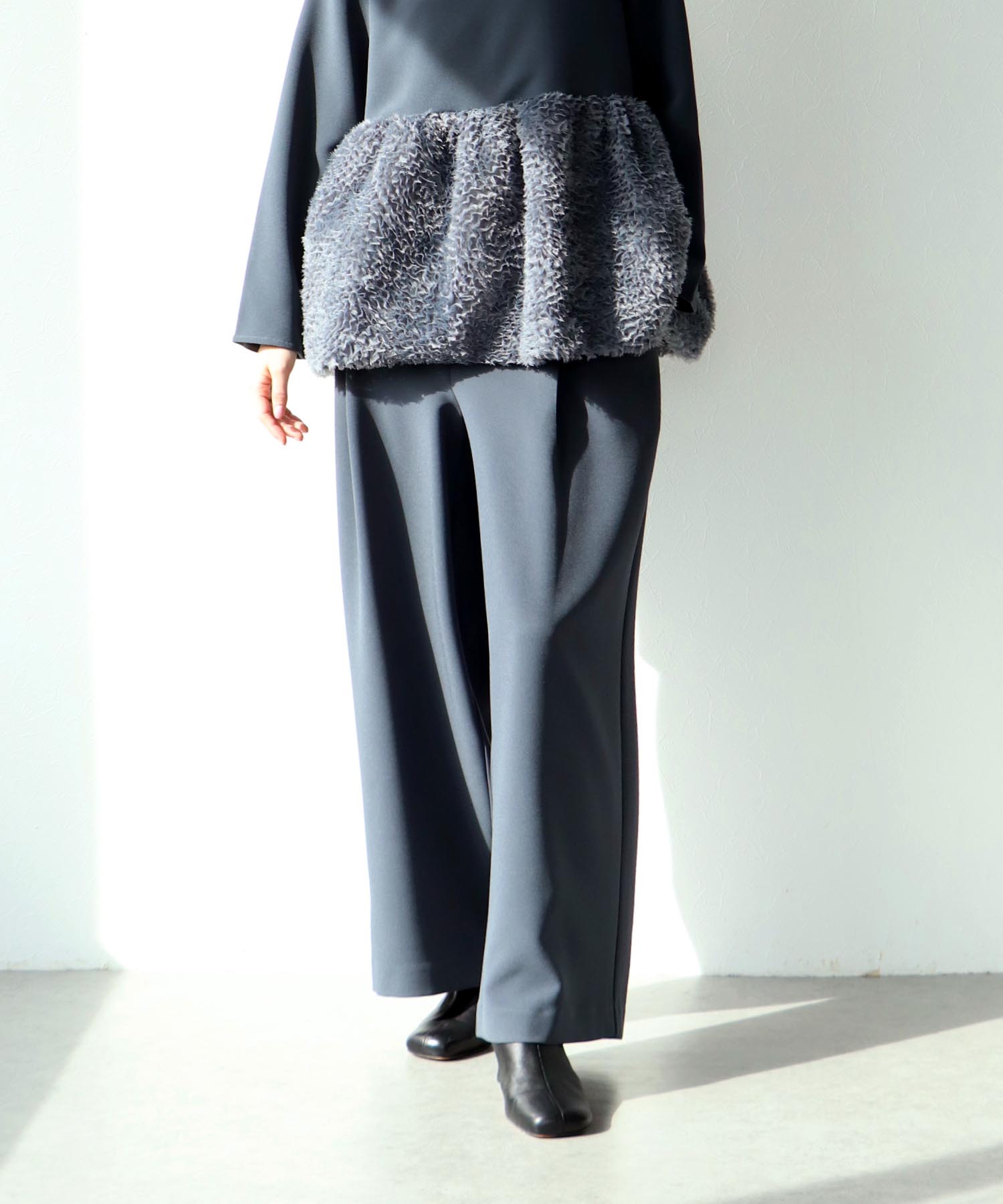 ハイウエストカーブワイドパンツ