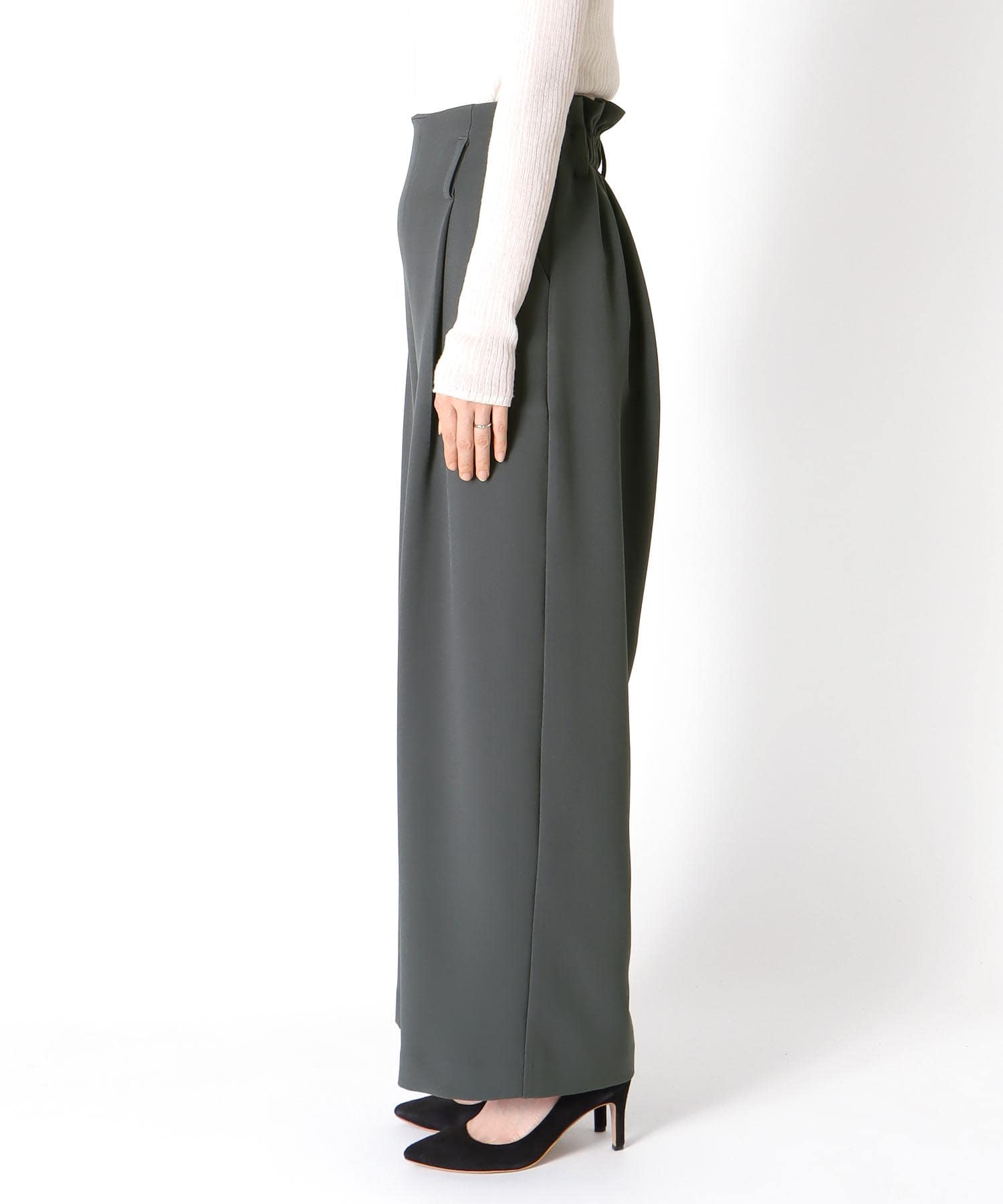 ハイウエストカーブワイドパンツ