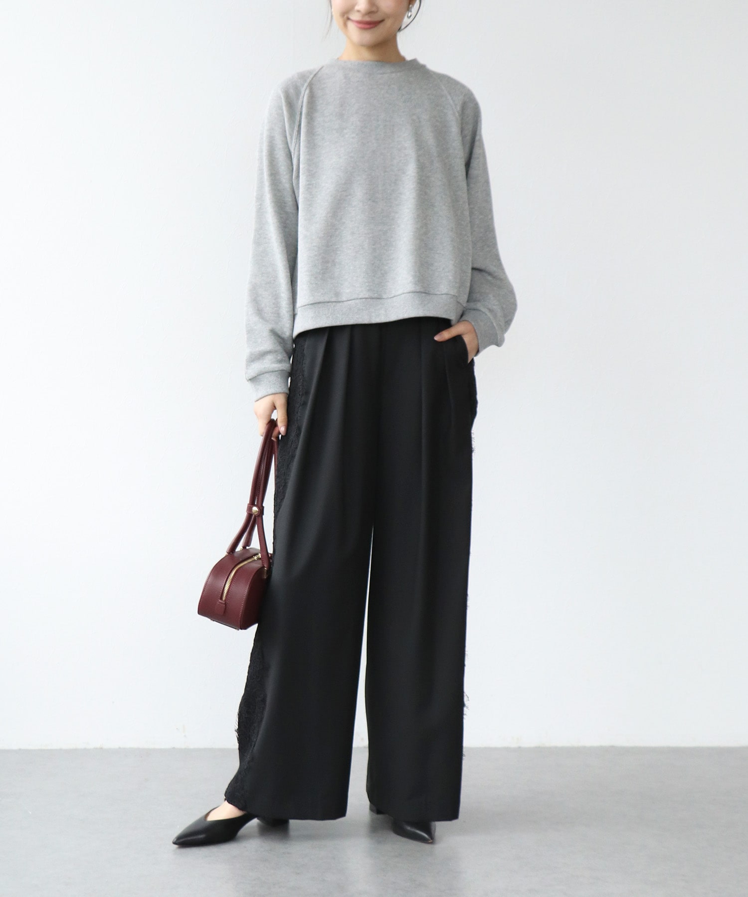 サイドレースタックパンツ