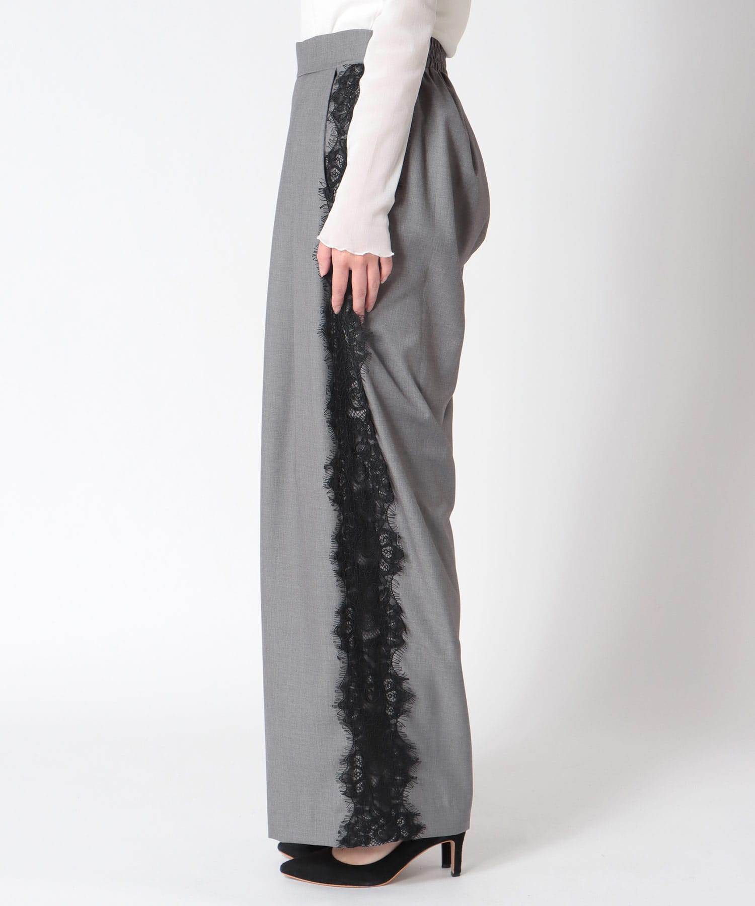 サイドレースタックパンツ