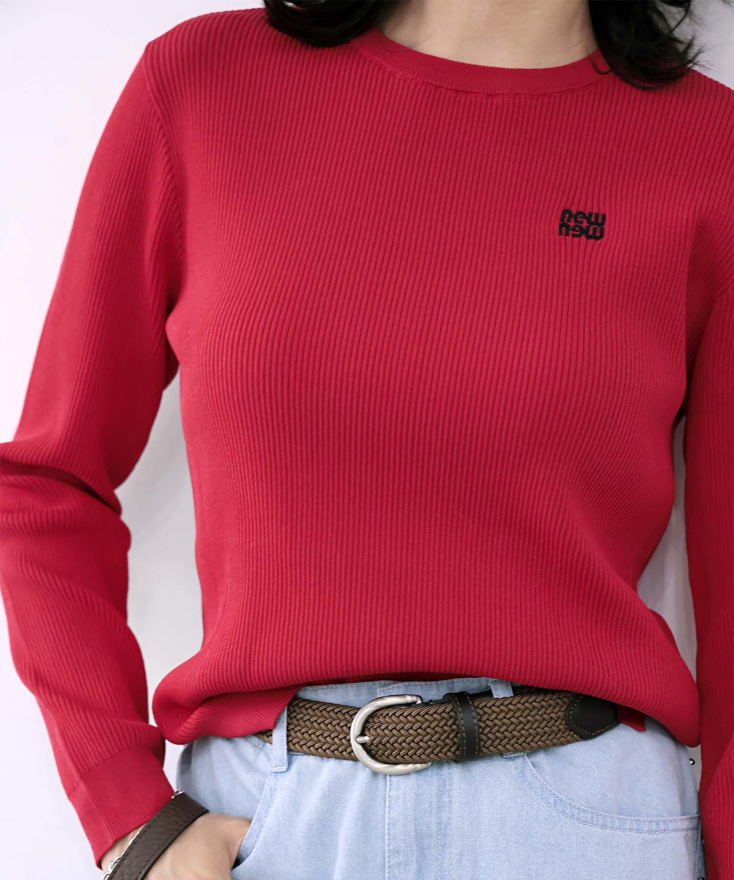 newnew刺繍リブニット【WEB限定】