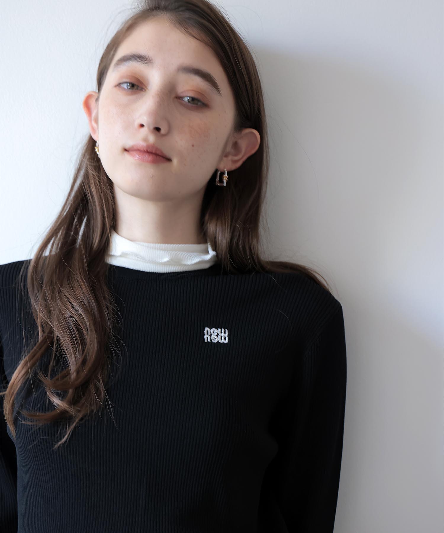 newnew刺繍リブニット【WEB限定】