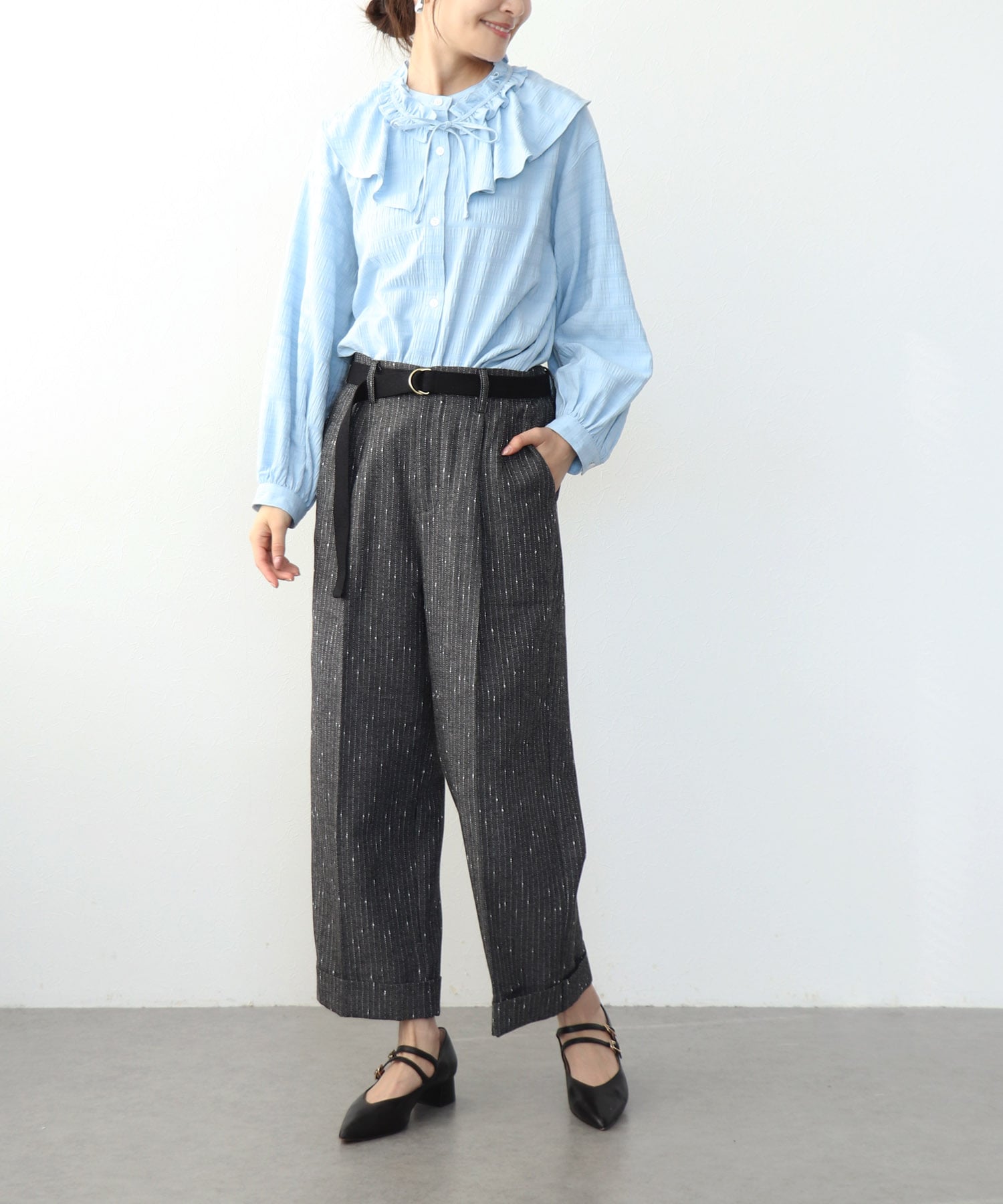 ネップワイドパンツ