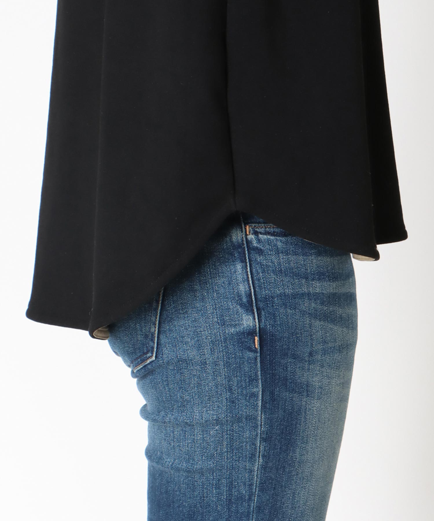 バイカラー裏起毛トップス