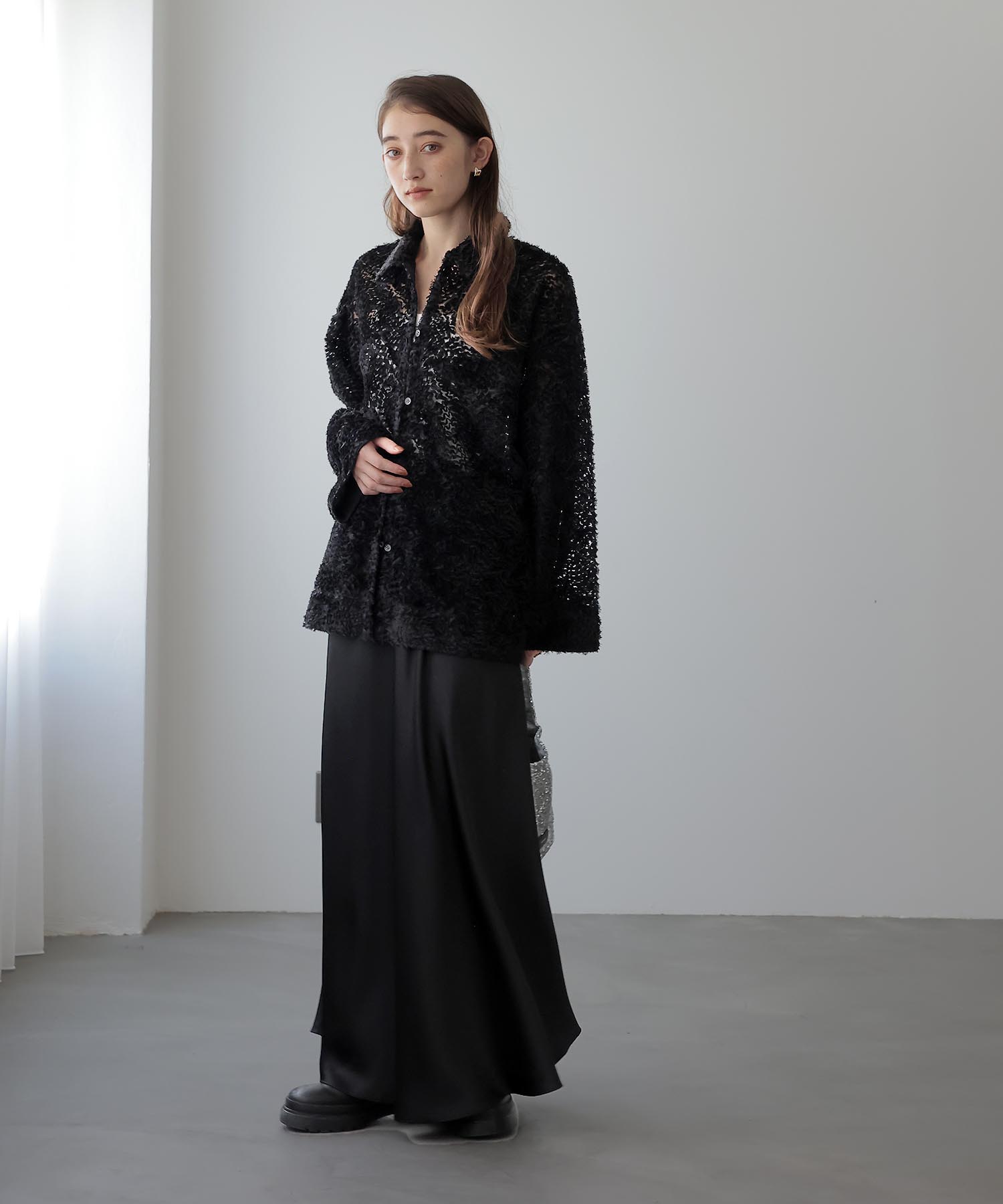 テープチュール刺繍シャツアウター【WEB限定】