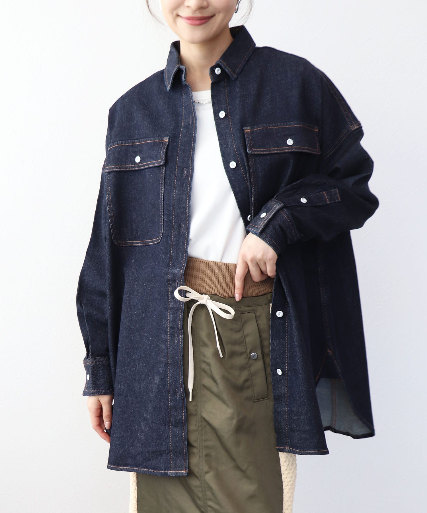 Almondオーバーデニムシャツ【ヘルシーデニム/HealthyDenim】