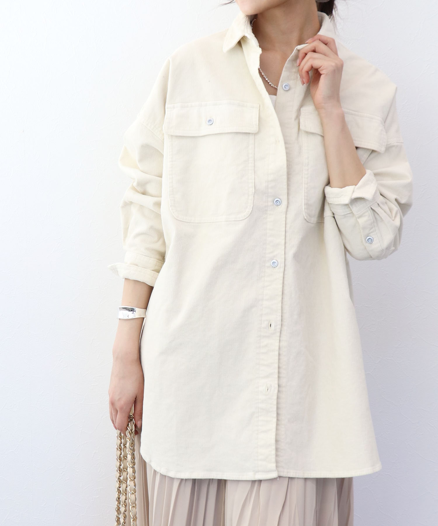 Almondオーバーコーデュロイシャツ【ヘルシーデニム/HealthyDenim】